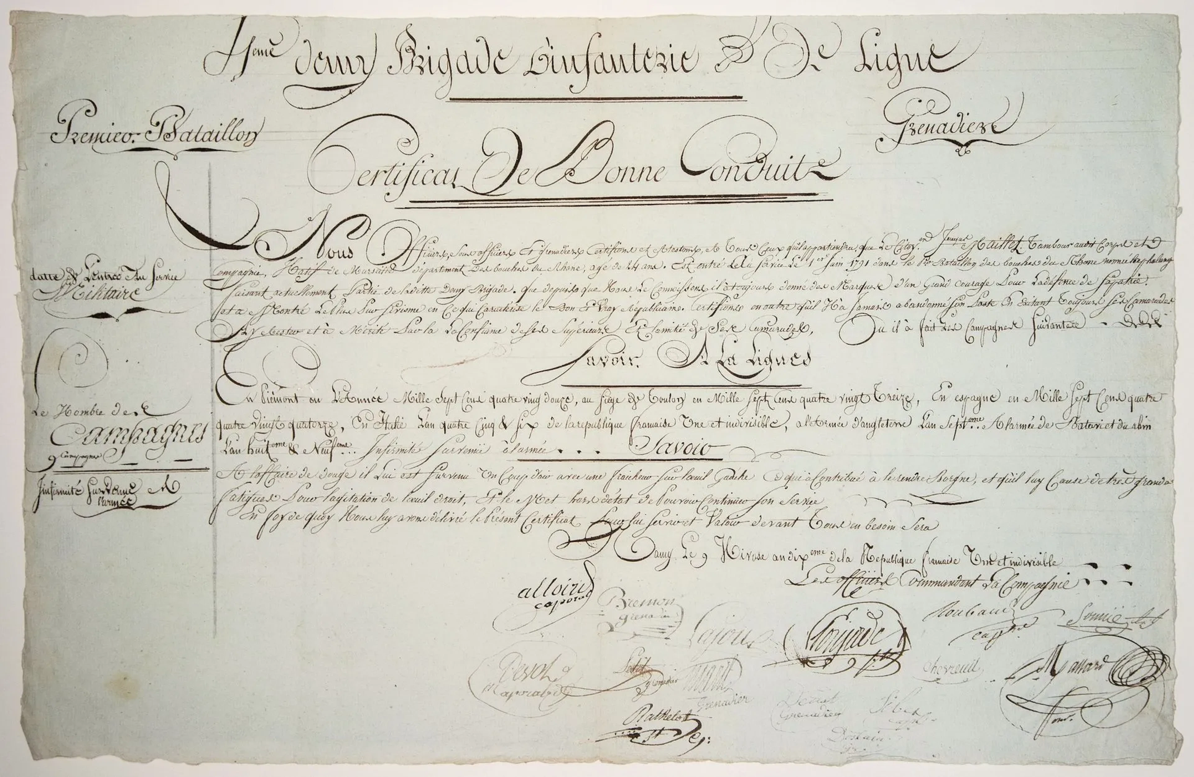 MEURTHE-ET-MOSELLE. 1801. Congé militaire d'un TAMBOUR, sign - Lot 318