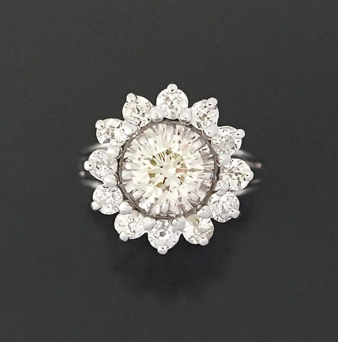 Ring in 18K white gold (750 parts per thousand) and platinum - Lot 258