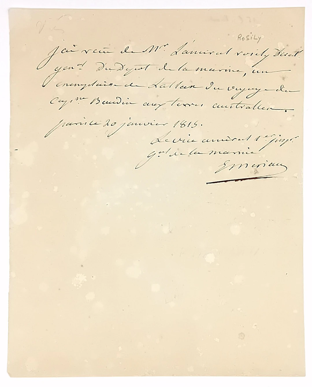 Maxime Julien Comte ÉMERIAU DE BEAUVERGER, Vice Admiral (Car - Lot 404