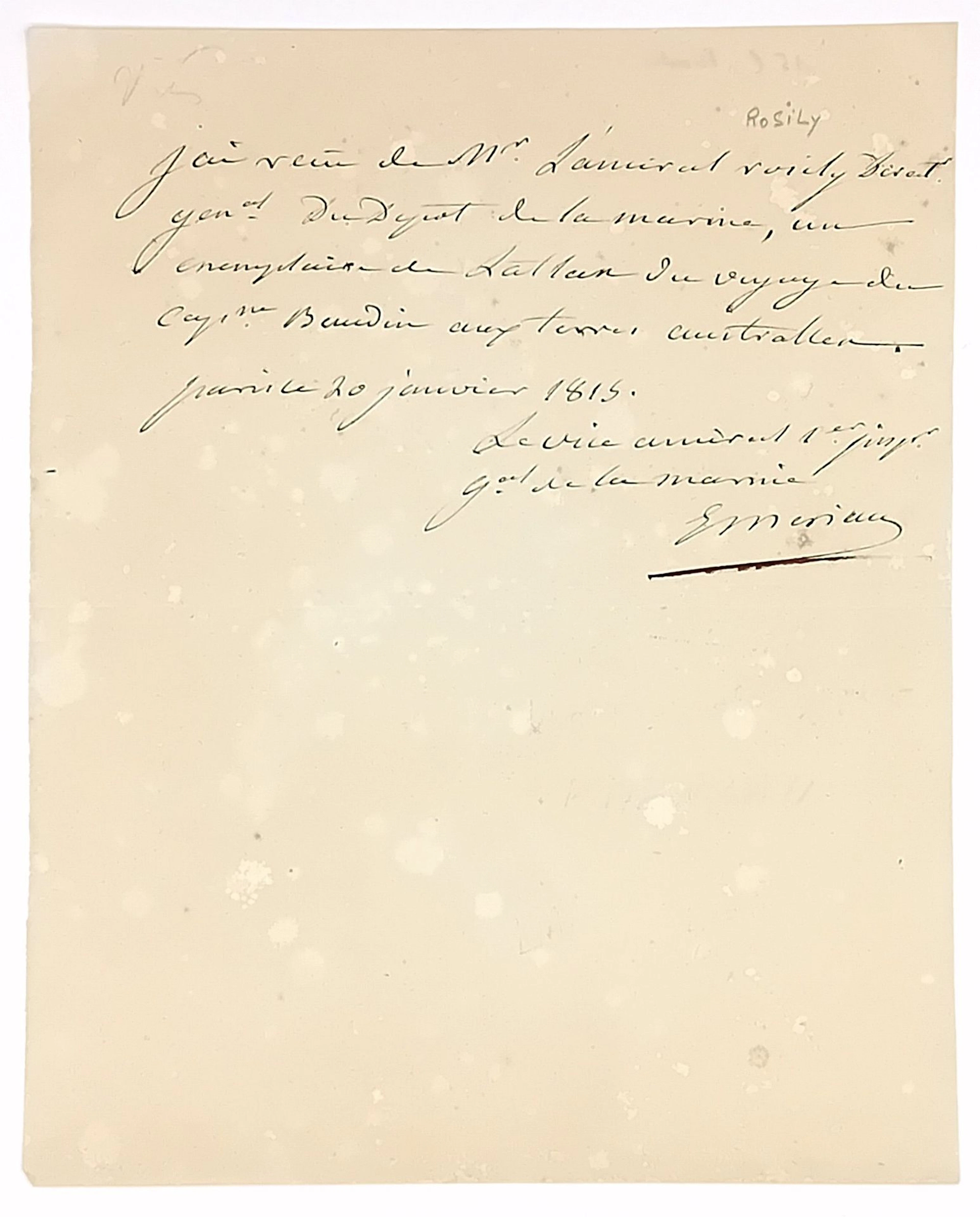 Maxime Julien Comte ÉMERIAU DE BEAUVERGER, Vice Admiral (Car - Lot 404