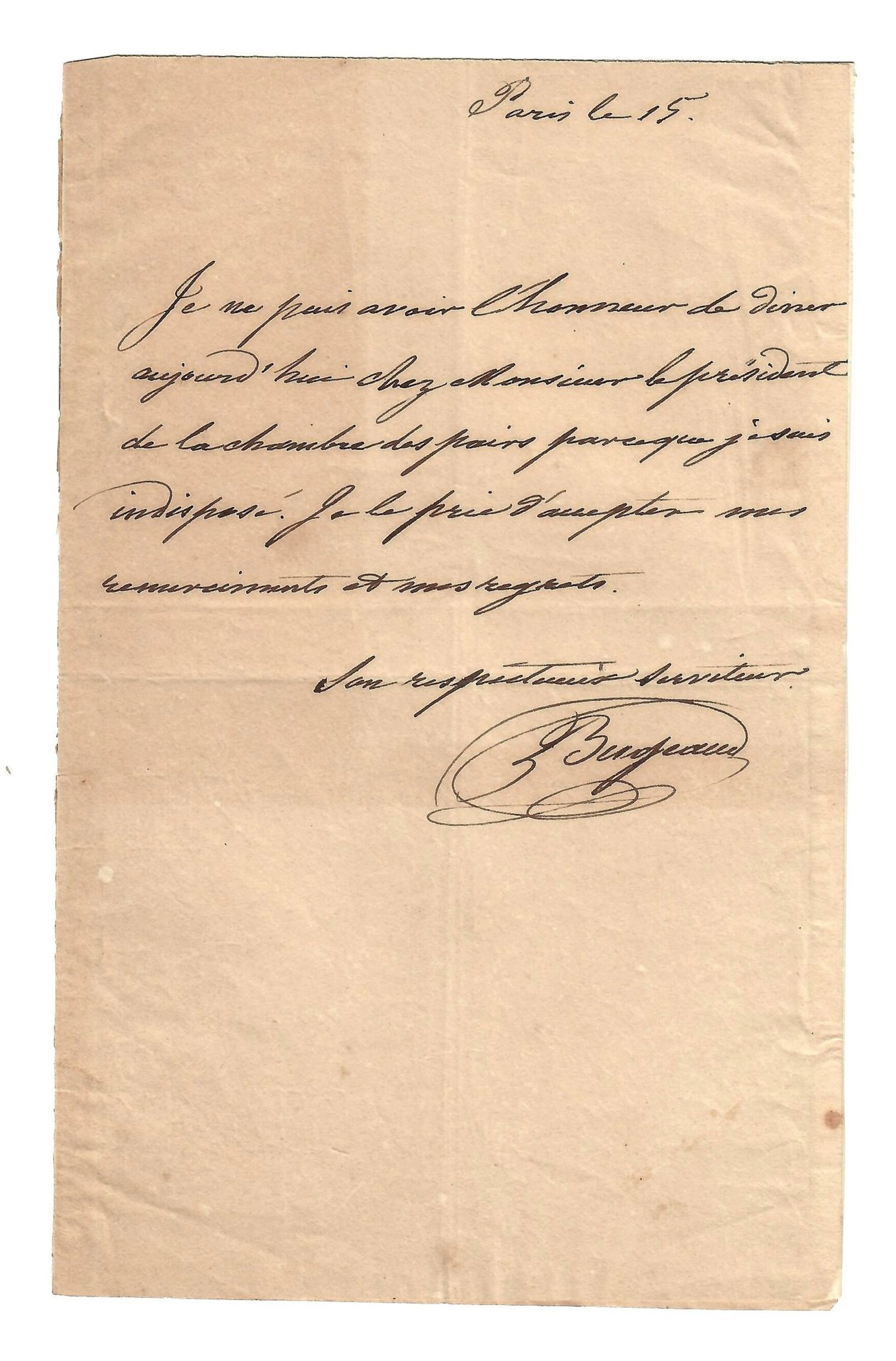 BUGEAUD de la PICONNERIE (Thomas-Robert), Marshal of France - Lot 525
