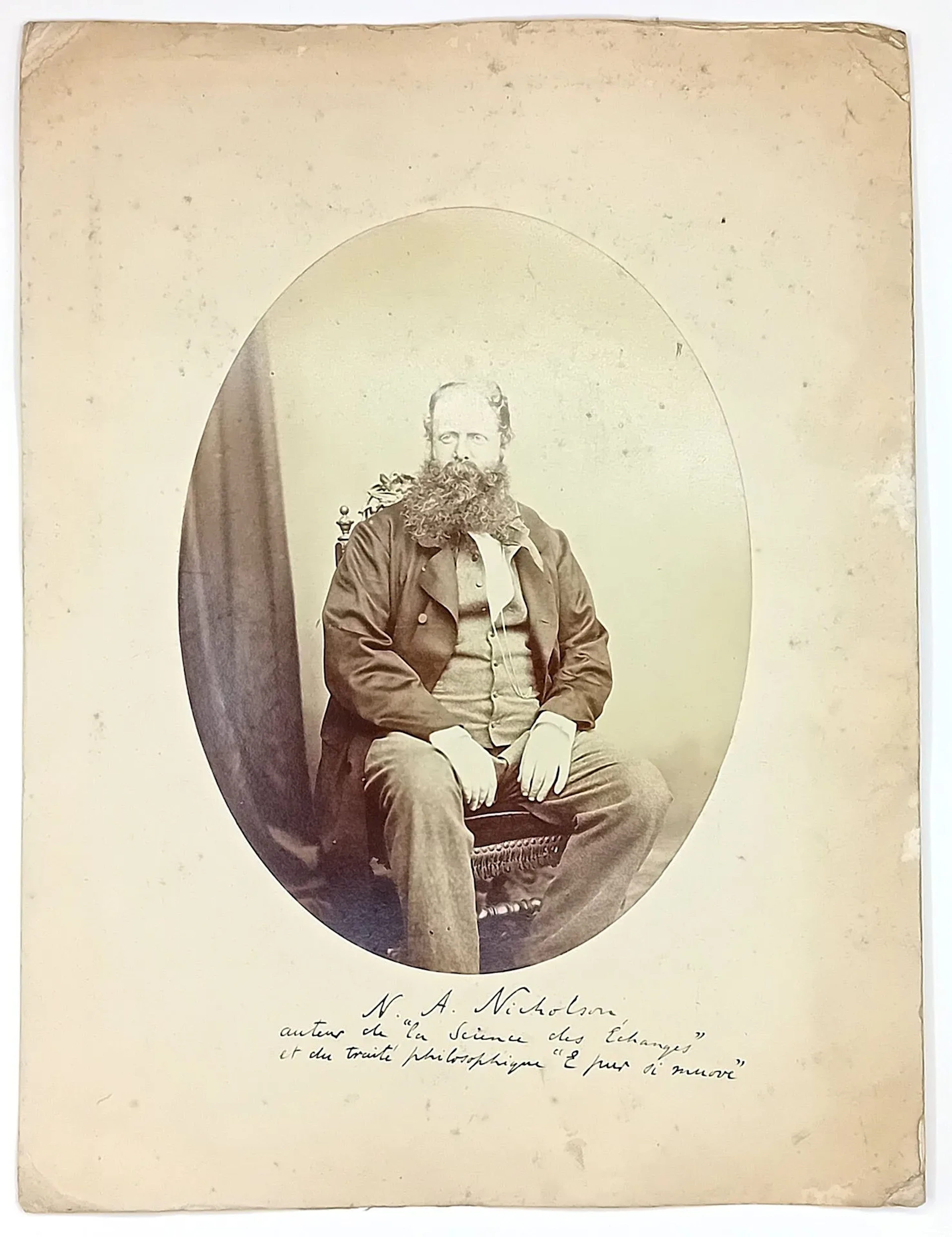 NICHOLSON (Nathaniel Alexander) Author of "The Science of Ex - Lot 605