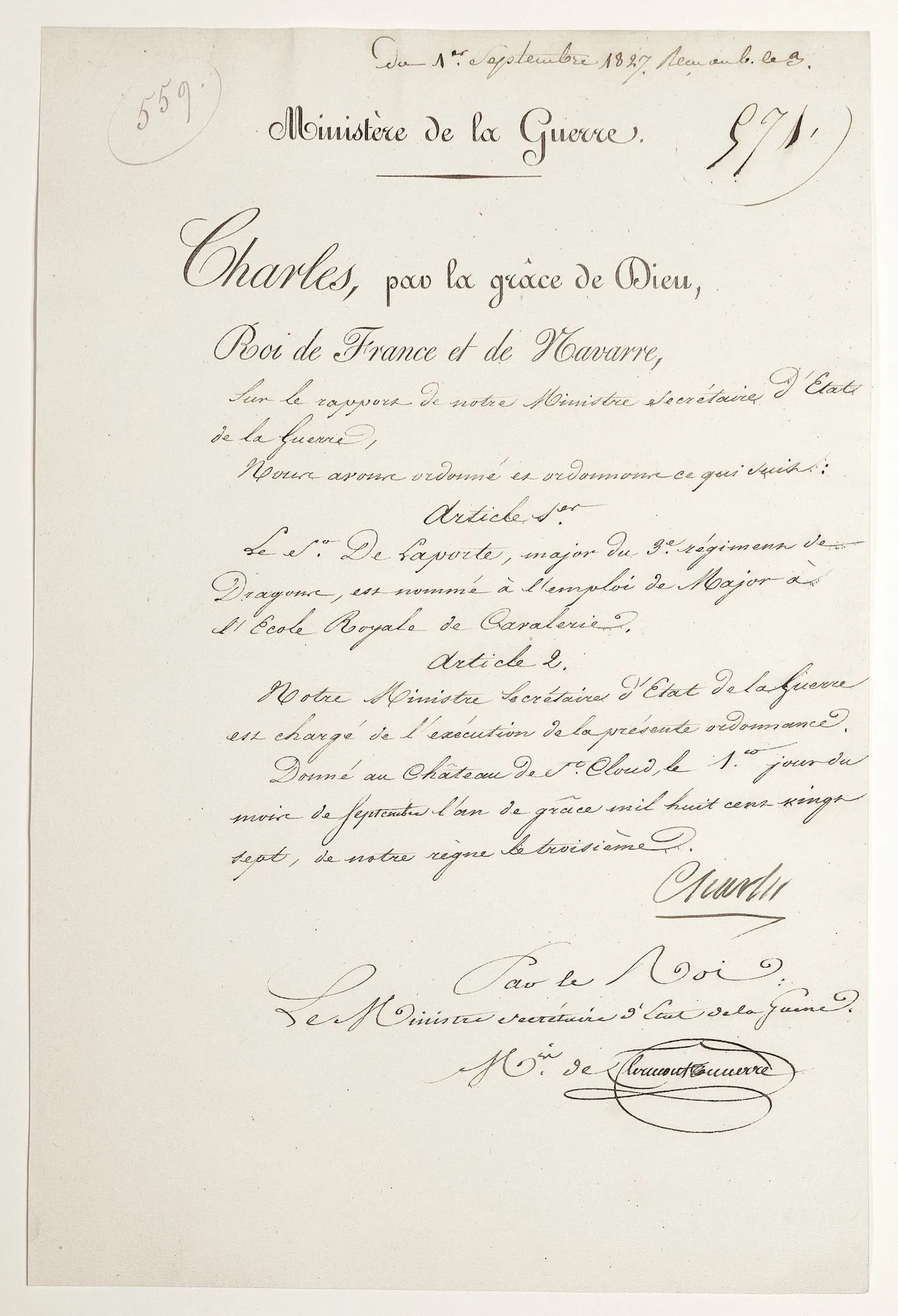 CHARLES X, Comte d'ARTOIS (Versailles 1757-1836) King of Fra - Lot 567