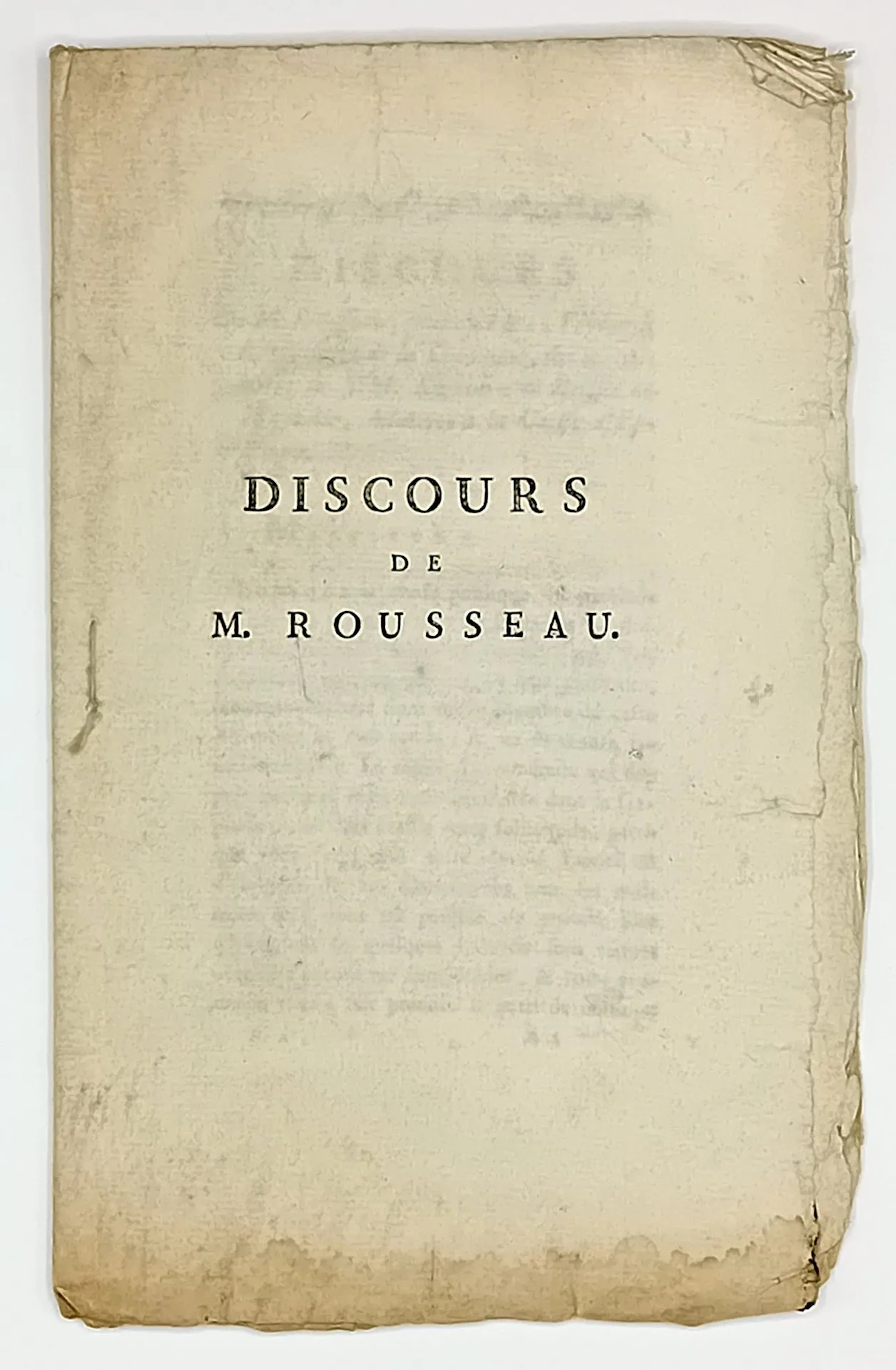 "Discours de Mr ROUSSEAU" (Jean, Député) prononcé le 12 févr - Lot 217