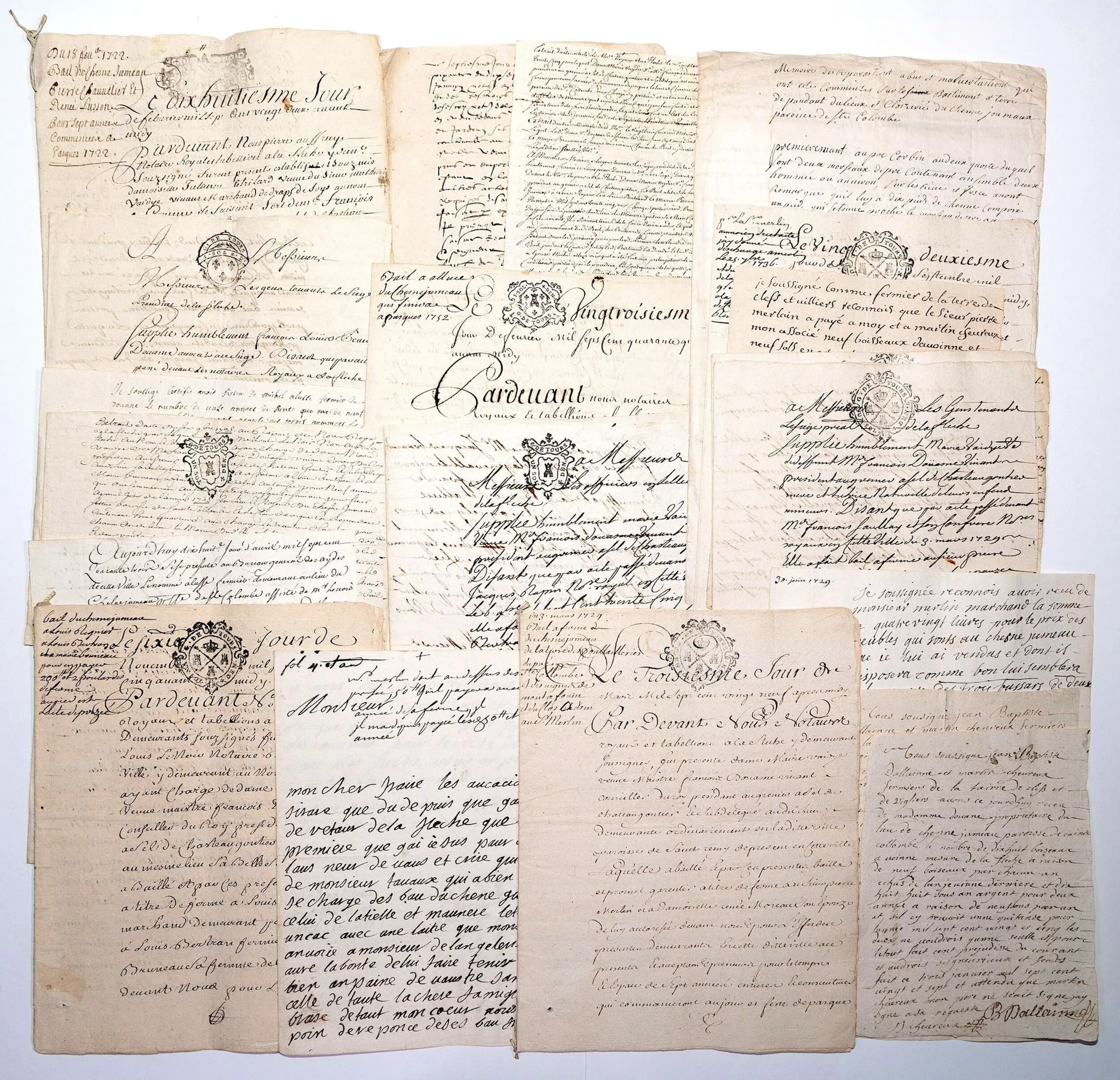 SARTHE 1722. LA FLÈCHE. SAINTE COLOMBE. More than 20 pieces - Lot 119