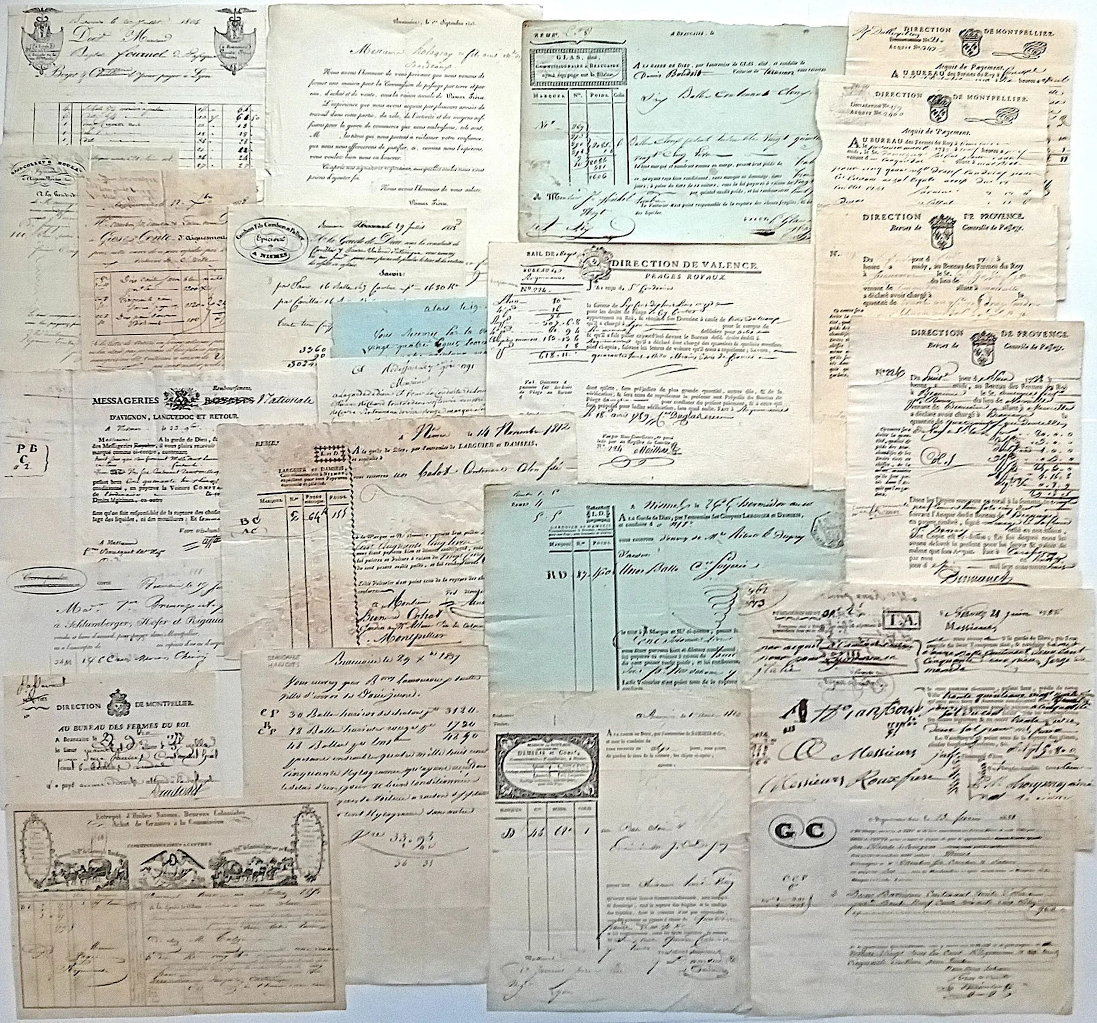 TRADE. 23 Documents, Waybills for water and land transport, - Lot 61