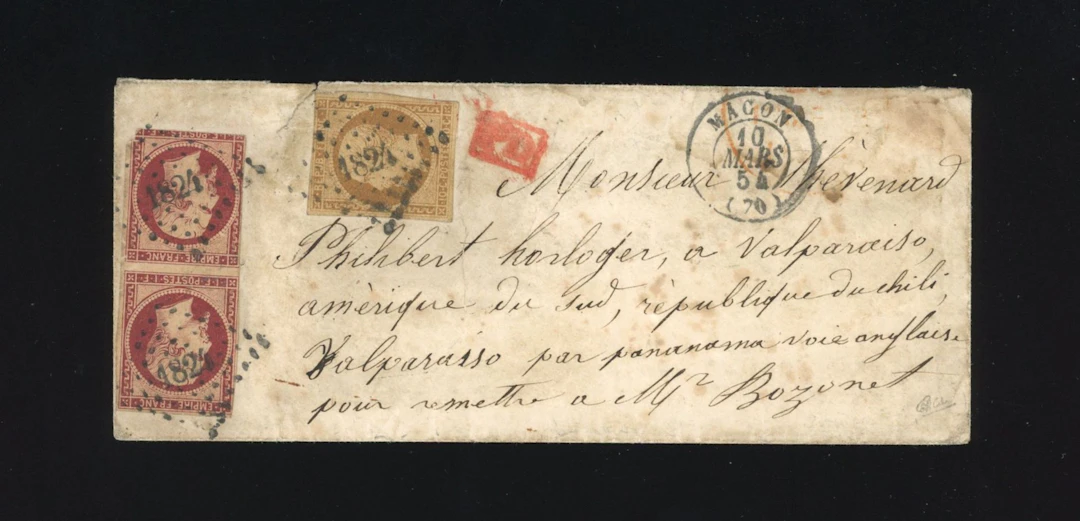 Republic + Empire: 10c. Bistre (defective) + 1Fr. Carmine in - Lot 85