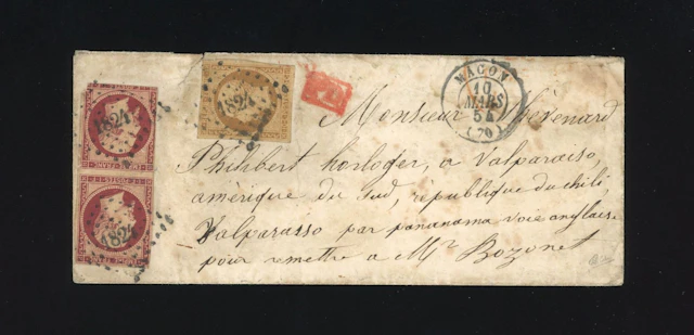 Republic + Empire: 10c. Bistre (defective) + 1Fr. Carmine in - Lot 85
