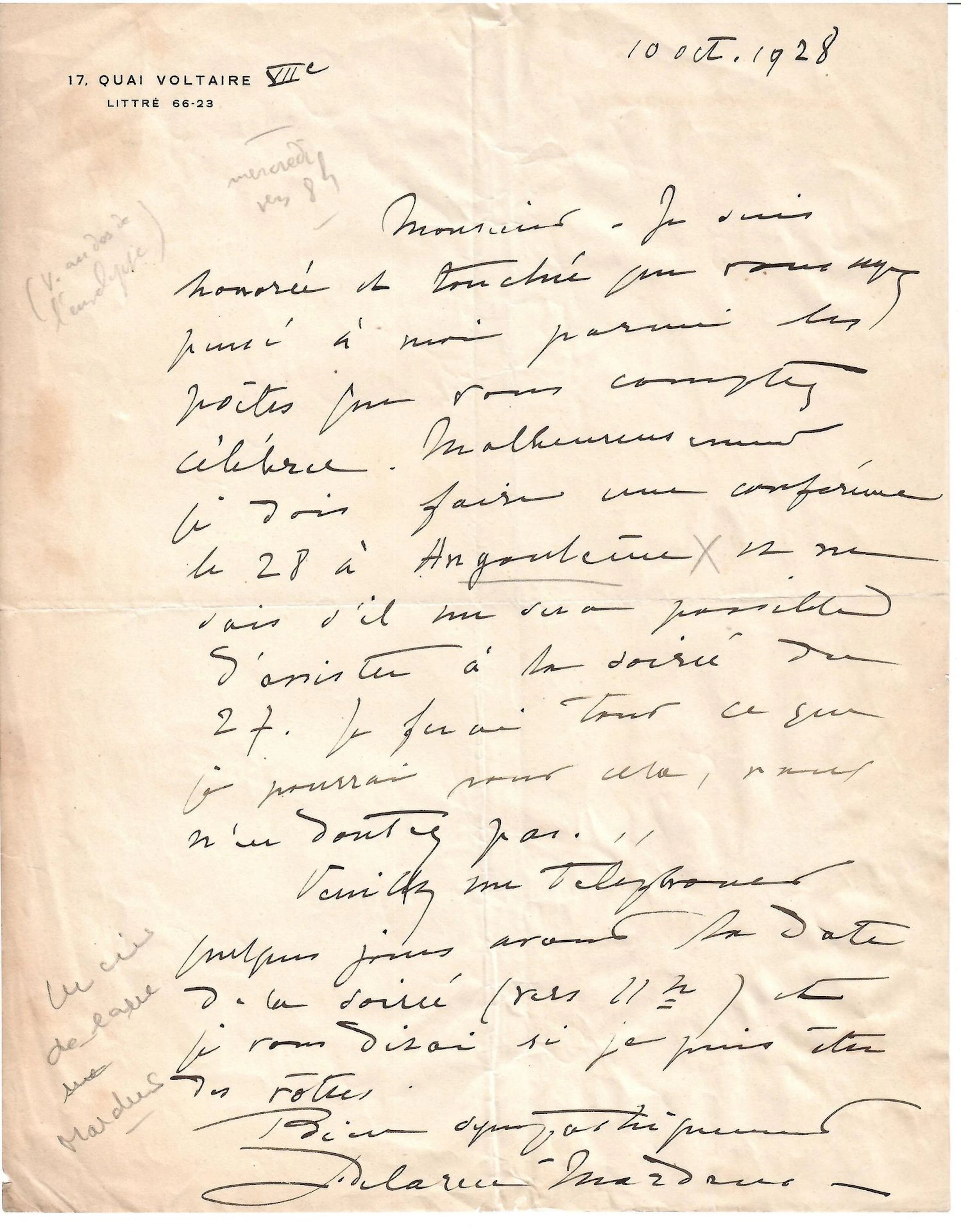 Lucie DELARUE-MARDRUS (Honfleur, Calvados, 1874–1945) Poet, - Lot 648