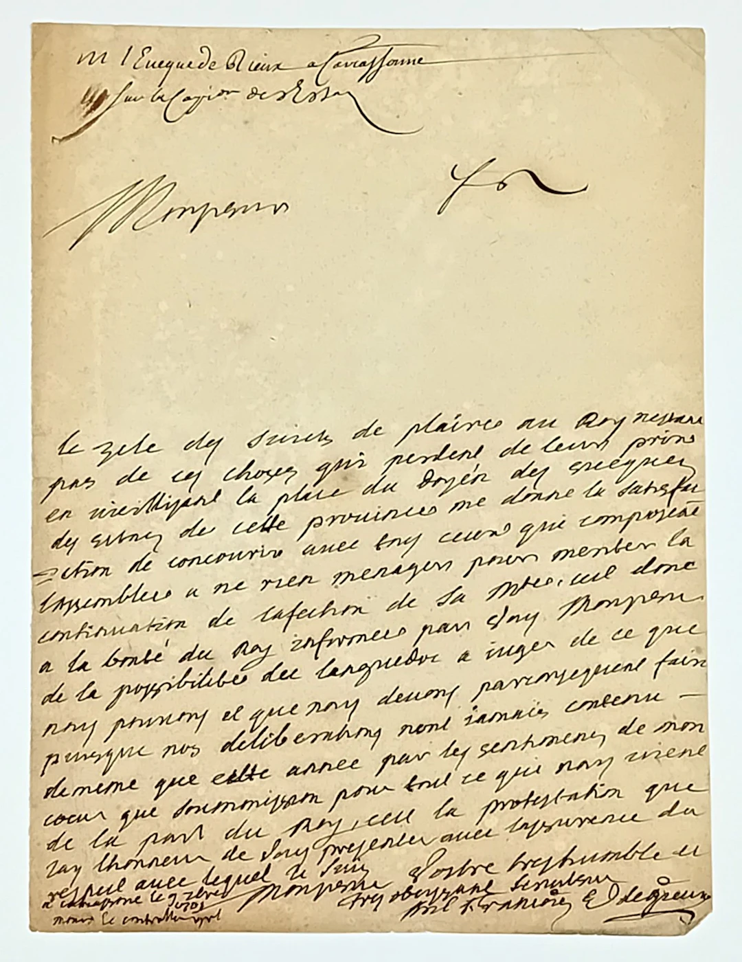 Antoine François de BERTIER, Évêque de RIEUX (Haute-Garonne) - Lot 41