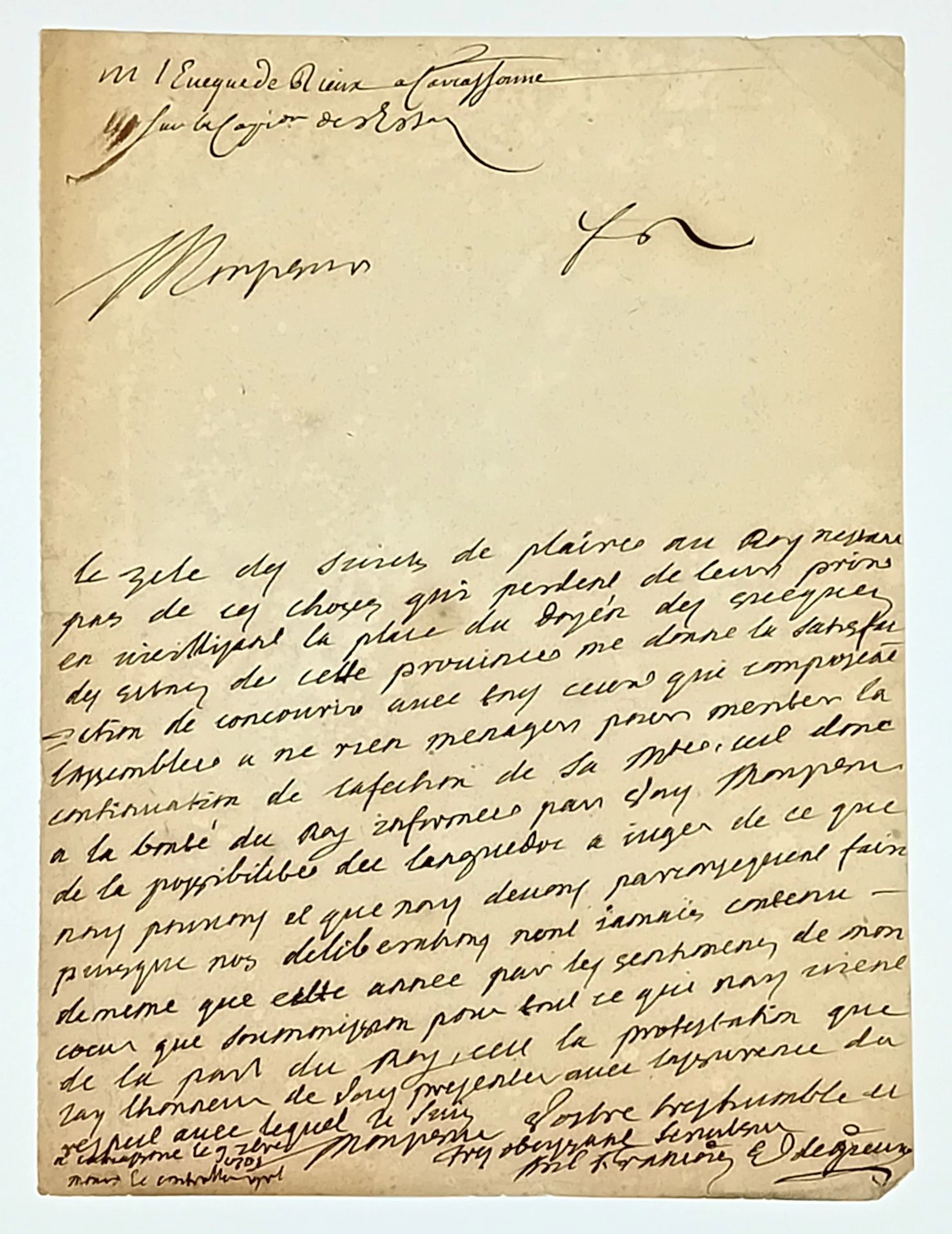Antoine François de BERTIER, Évêque de RIEUX (Haute-Garonne) - Lot 41