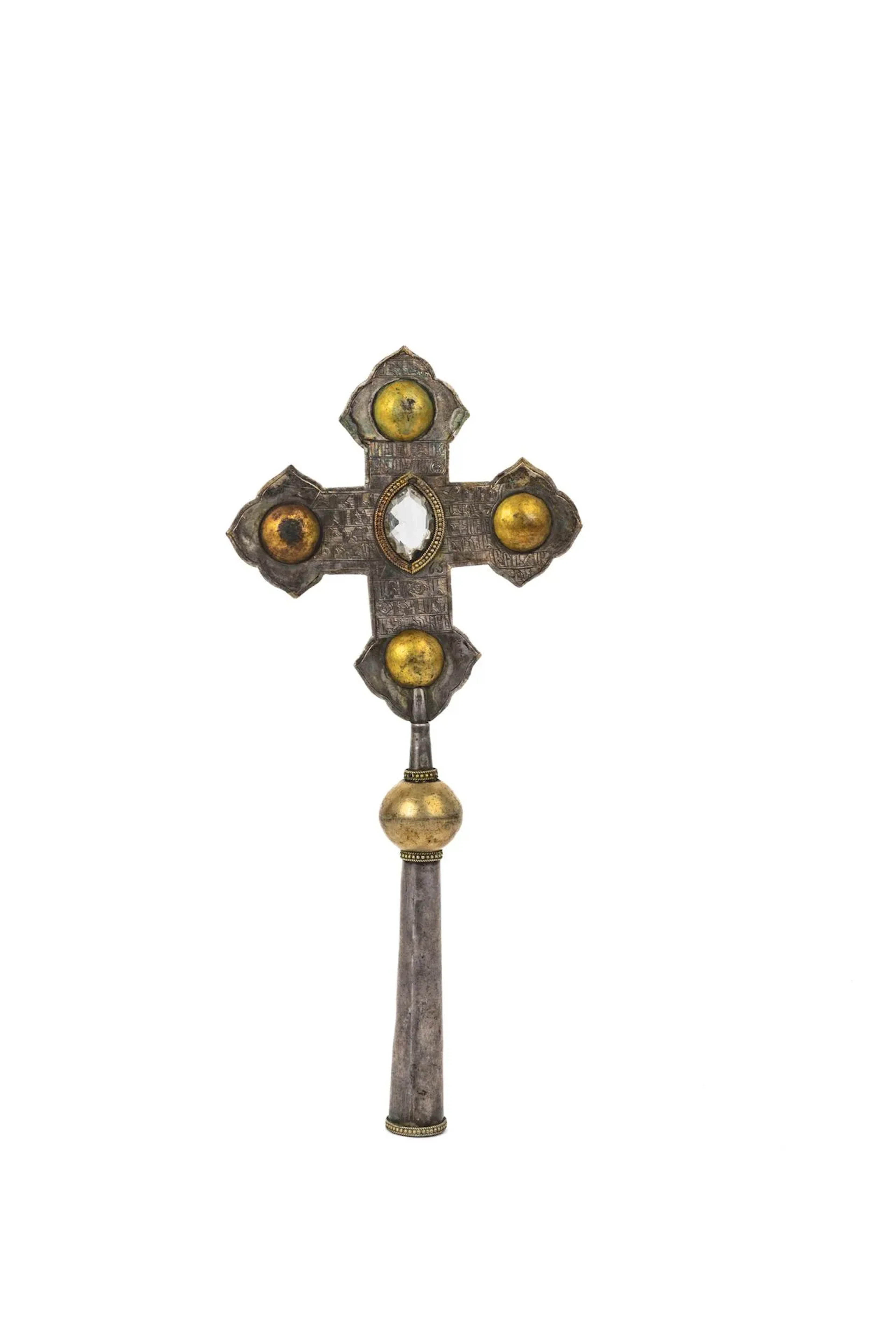 Beautiful silver and gilt metal processional cross, 1765 - Lot 137