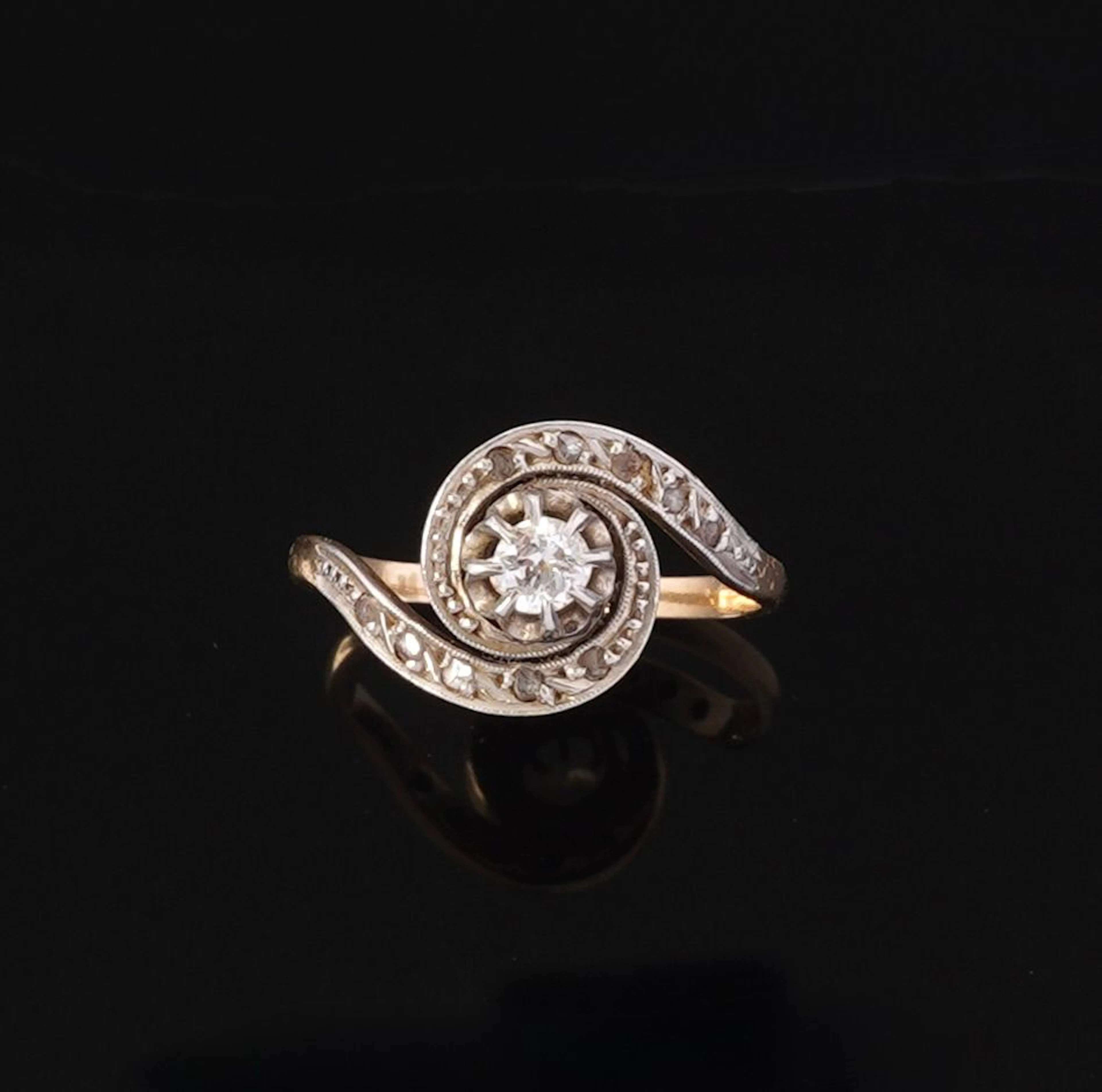 18k yellow gold (750) and platinum (850) tourbillon ring fea - Lot 135