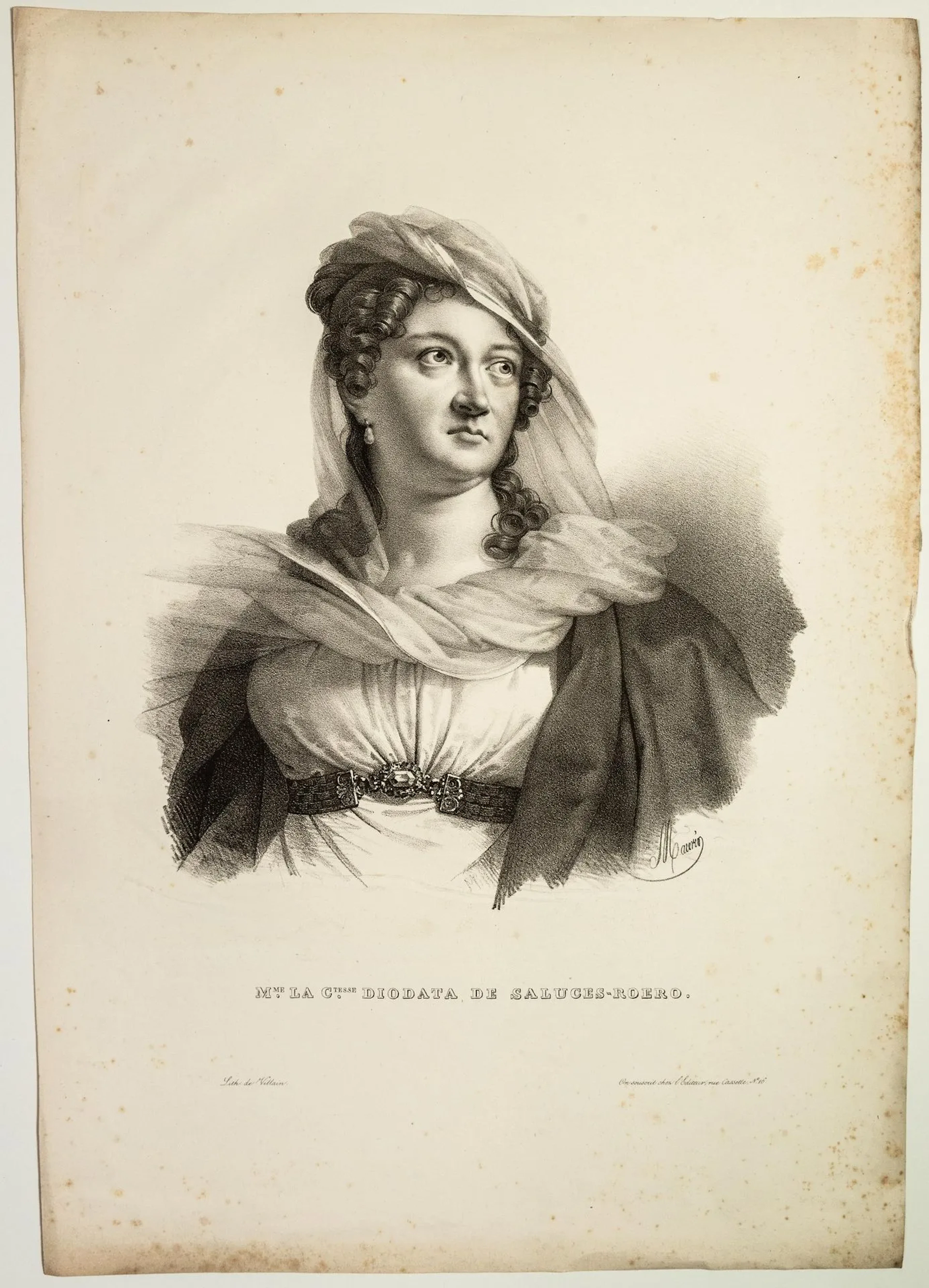 La Comtesse Diodata de SALUCES-ROERO, femme de Lettres. Draw - Lot 502