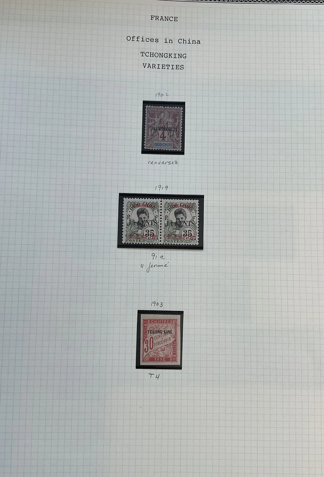 French Colonies - Chongqing: Collection of Chongqing stamps, - Lot 39