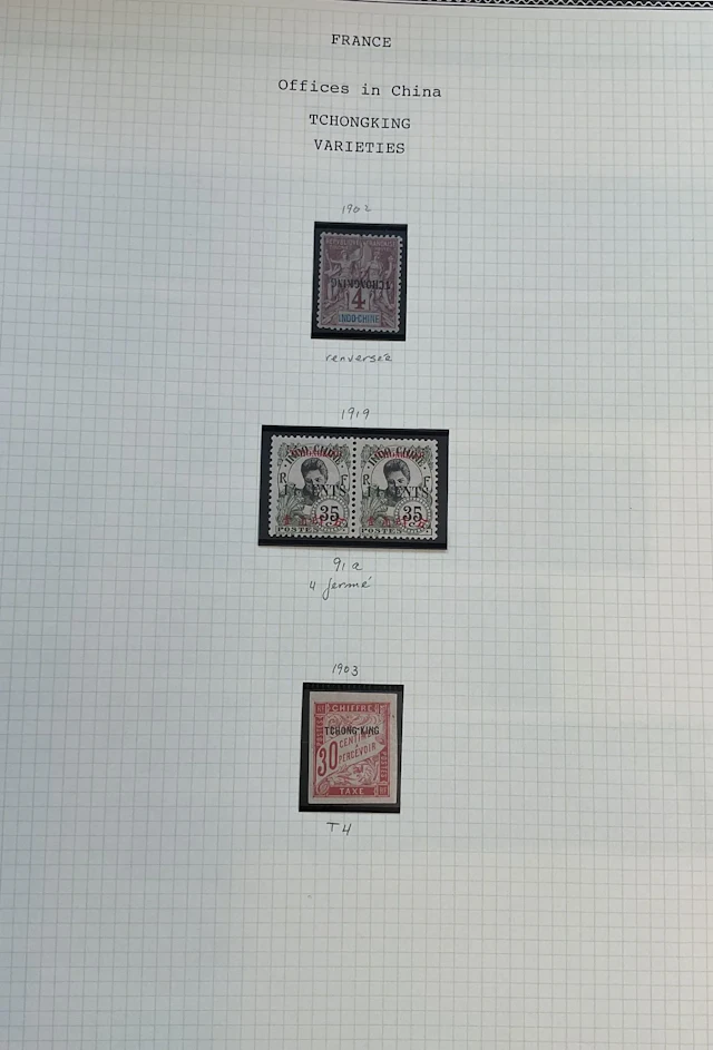 French Colonies - Chongqing: Collection of Chongqing stamps, - Lot 39