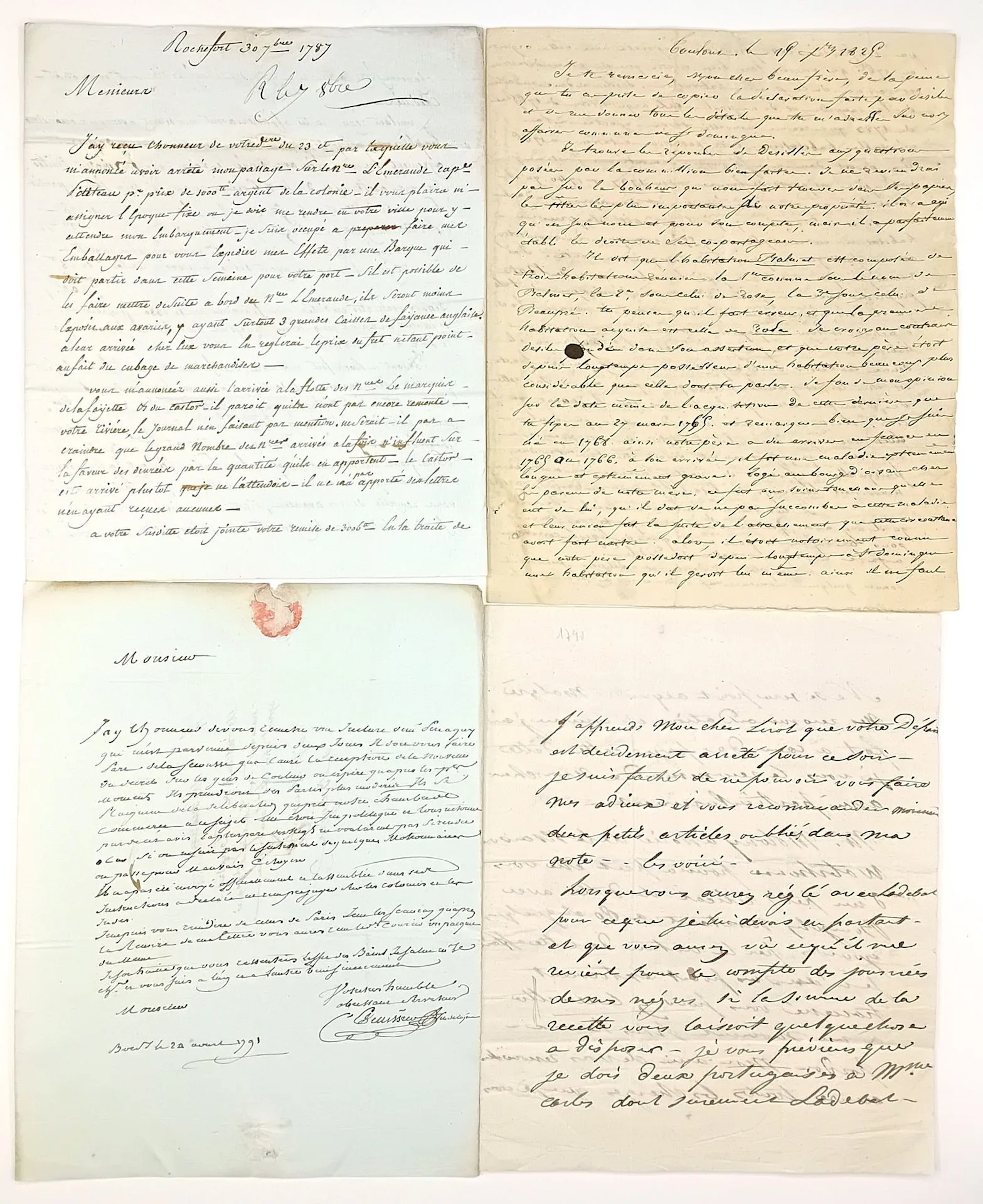 SANTO DOMINGO. SLAVERY. 4 Letters: Embarkation for SANTO DOM - Lot 122