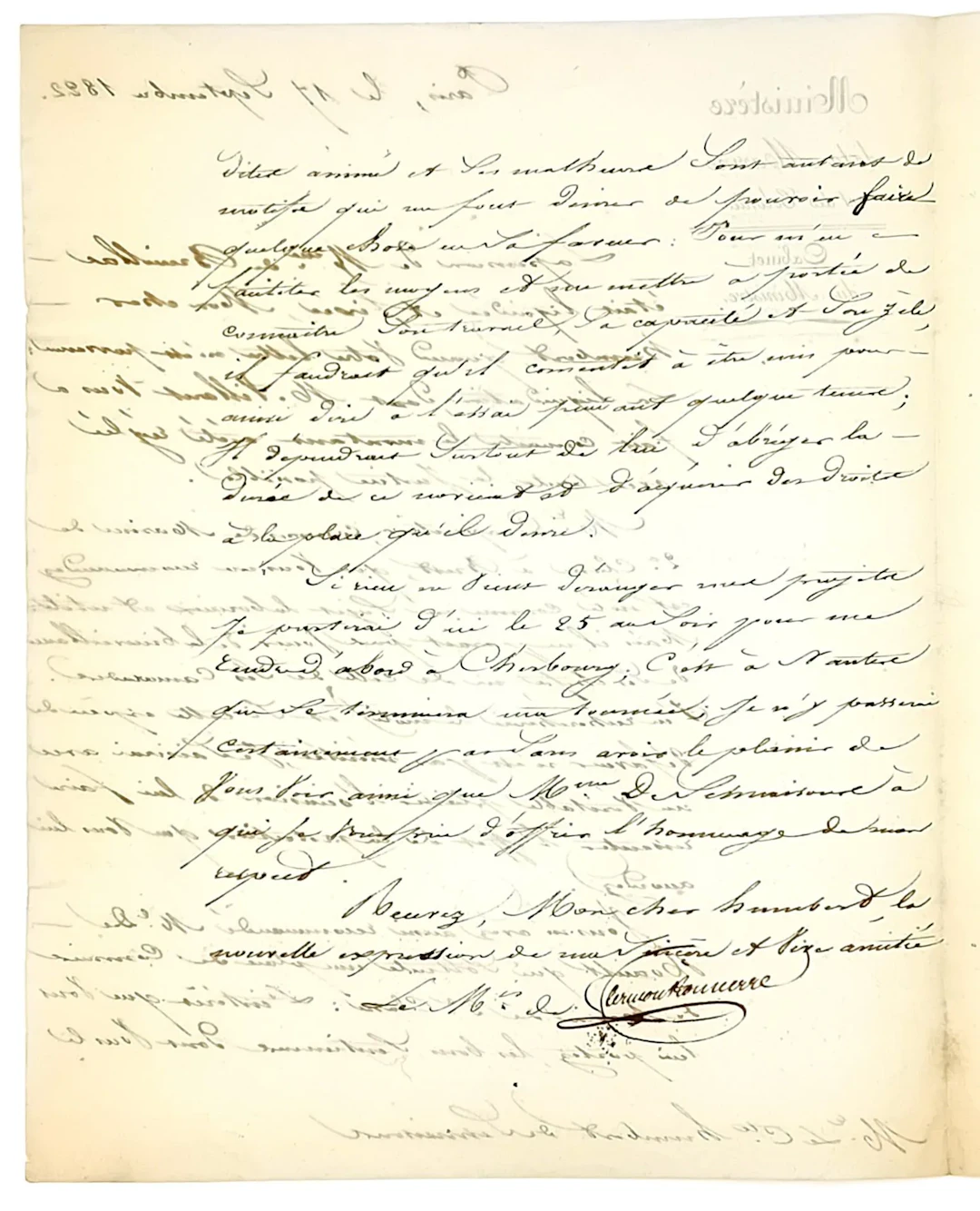 Duke of CLERMONT-TONNERRE (Aimé Marie Gaspard), Minister of - Lot 450