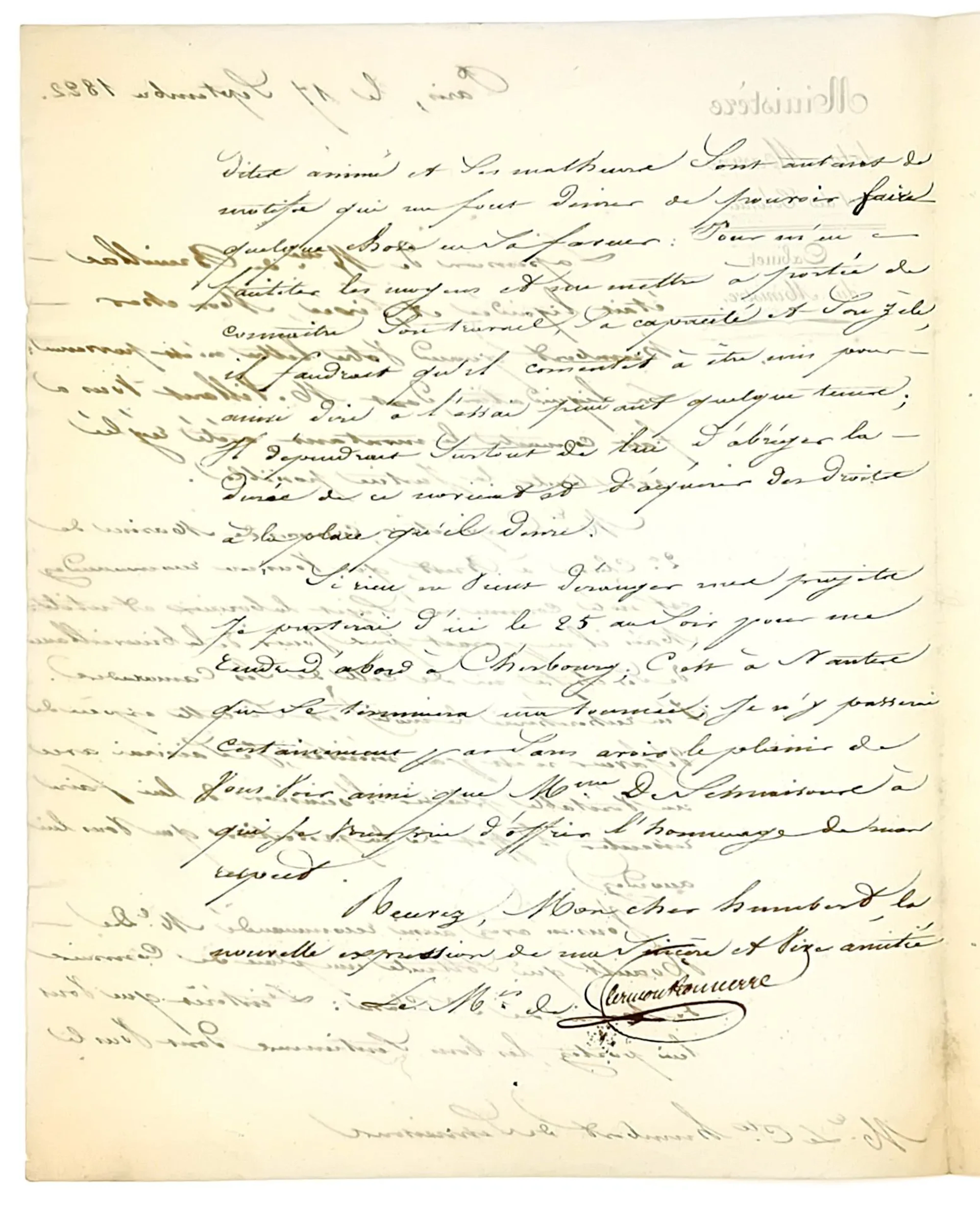 Duke of CLERMONT-TONNERRE (Aimé Marie Gaspard), Minister of - Lot 450