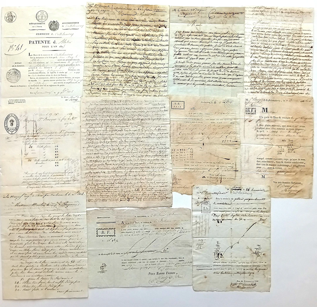 AUDE. 11 Letters and Documents 1759–1839: Business letter fr - Lot 88