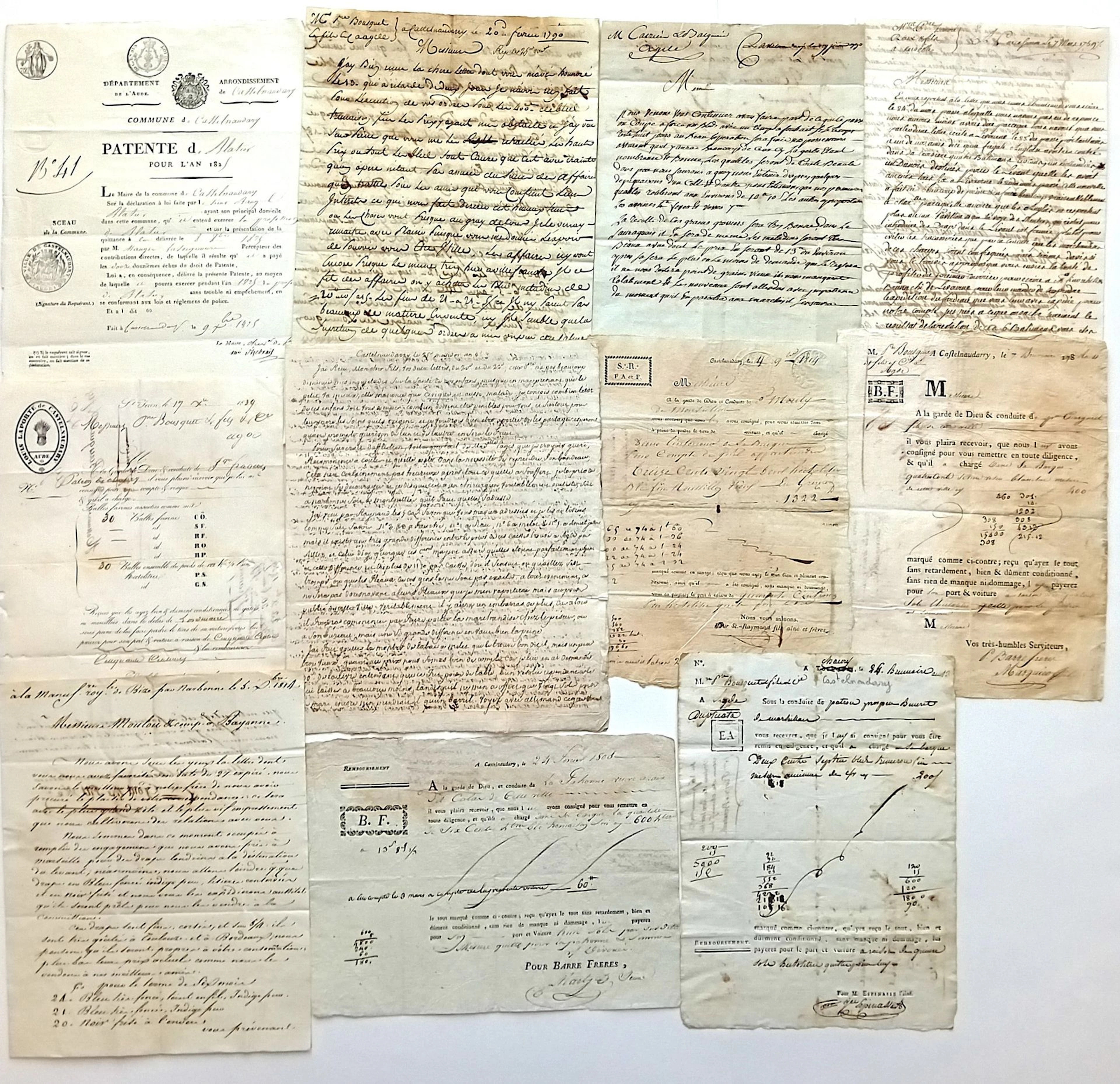 AUDE. 11 Letters and Documents 1759–1839: Business letter fr - Lot 88
