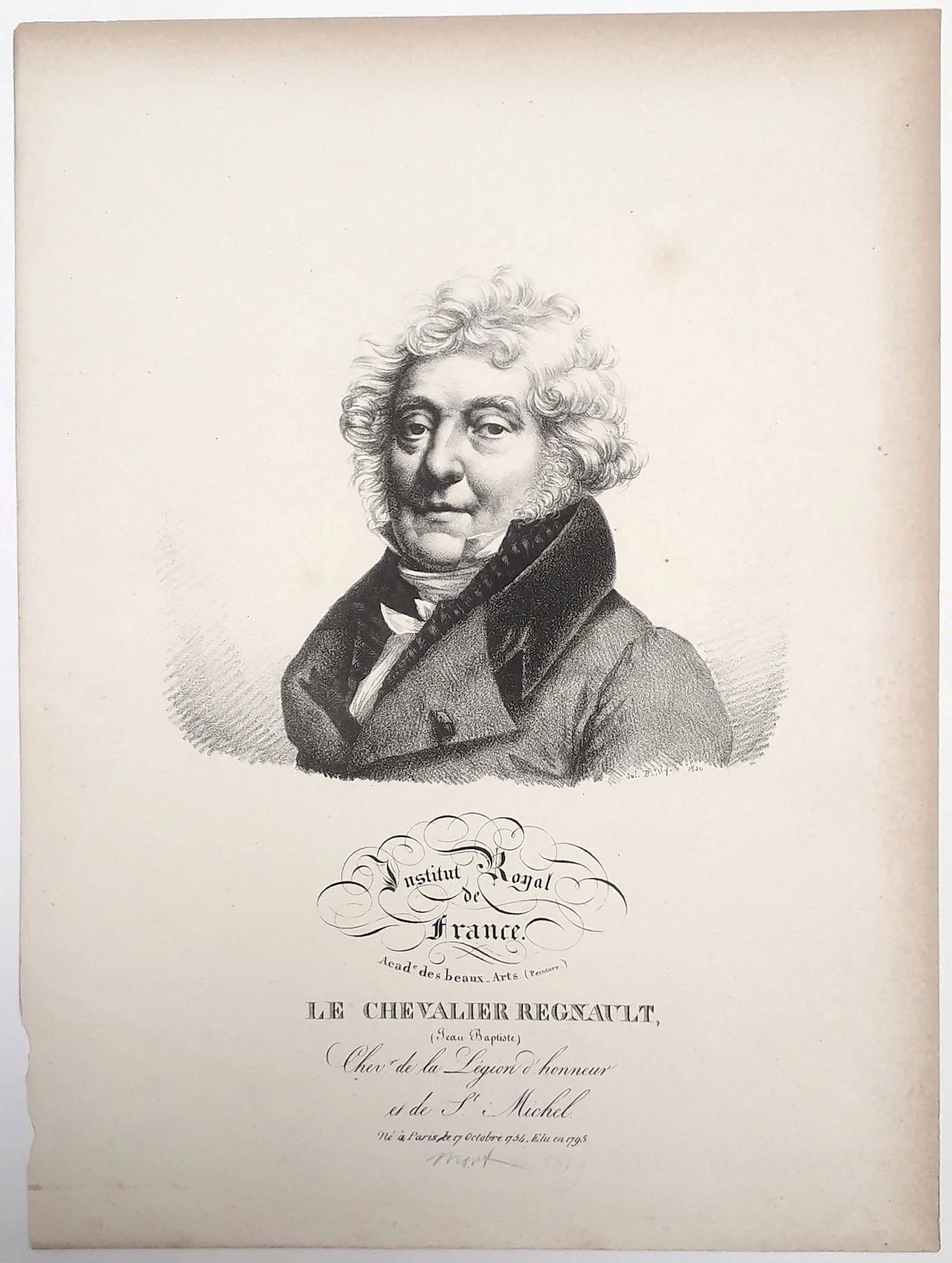 Le chevalier REGNAULT (Jean Baptiste), of the Royal Institut - Lot 437