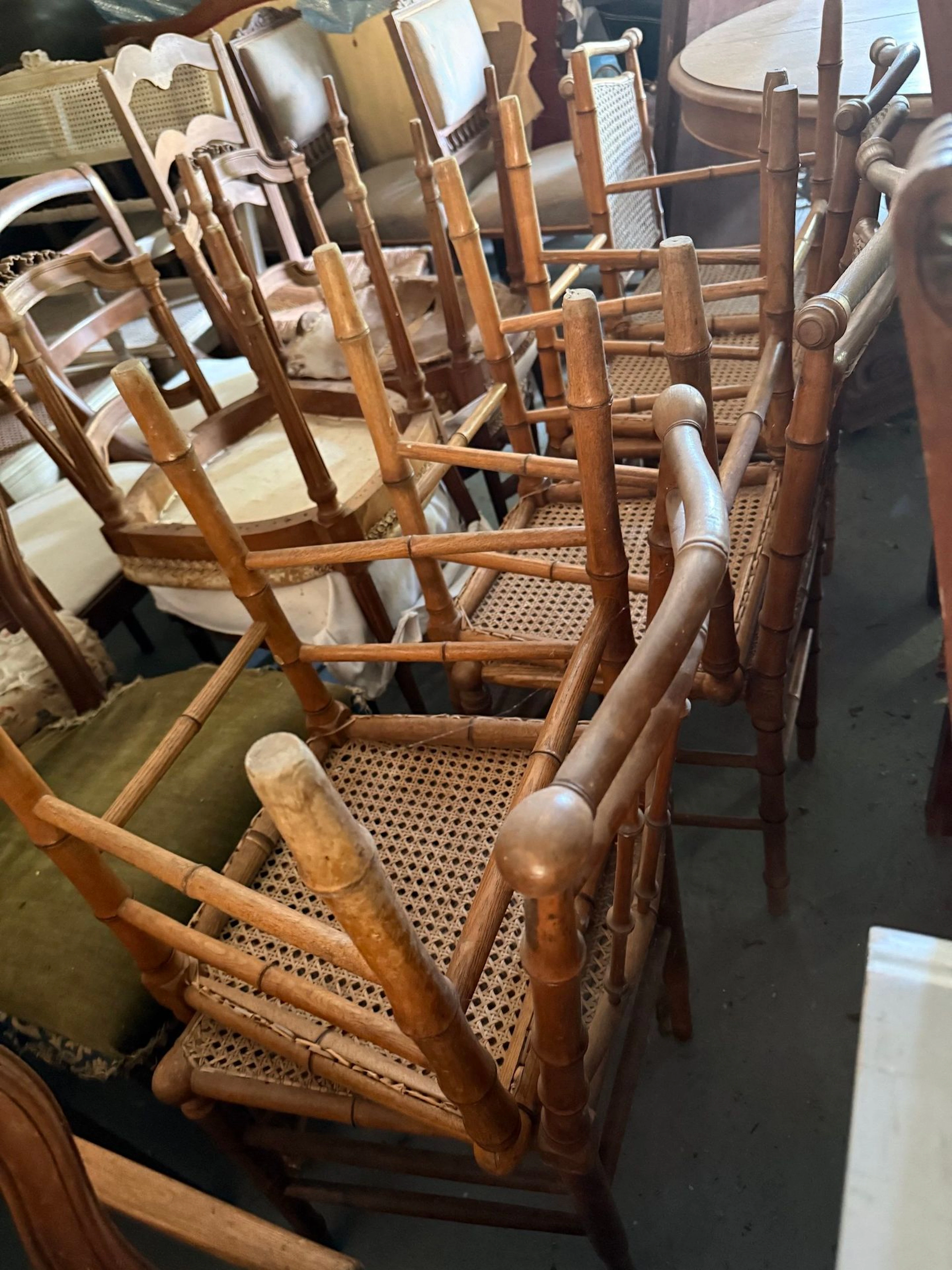 Assorted seating sets, including faux-bamboo sets, cane-wove - Lot 615