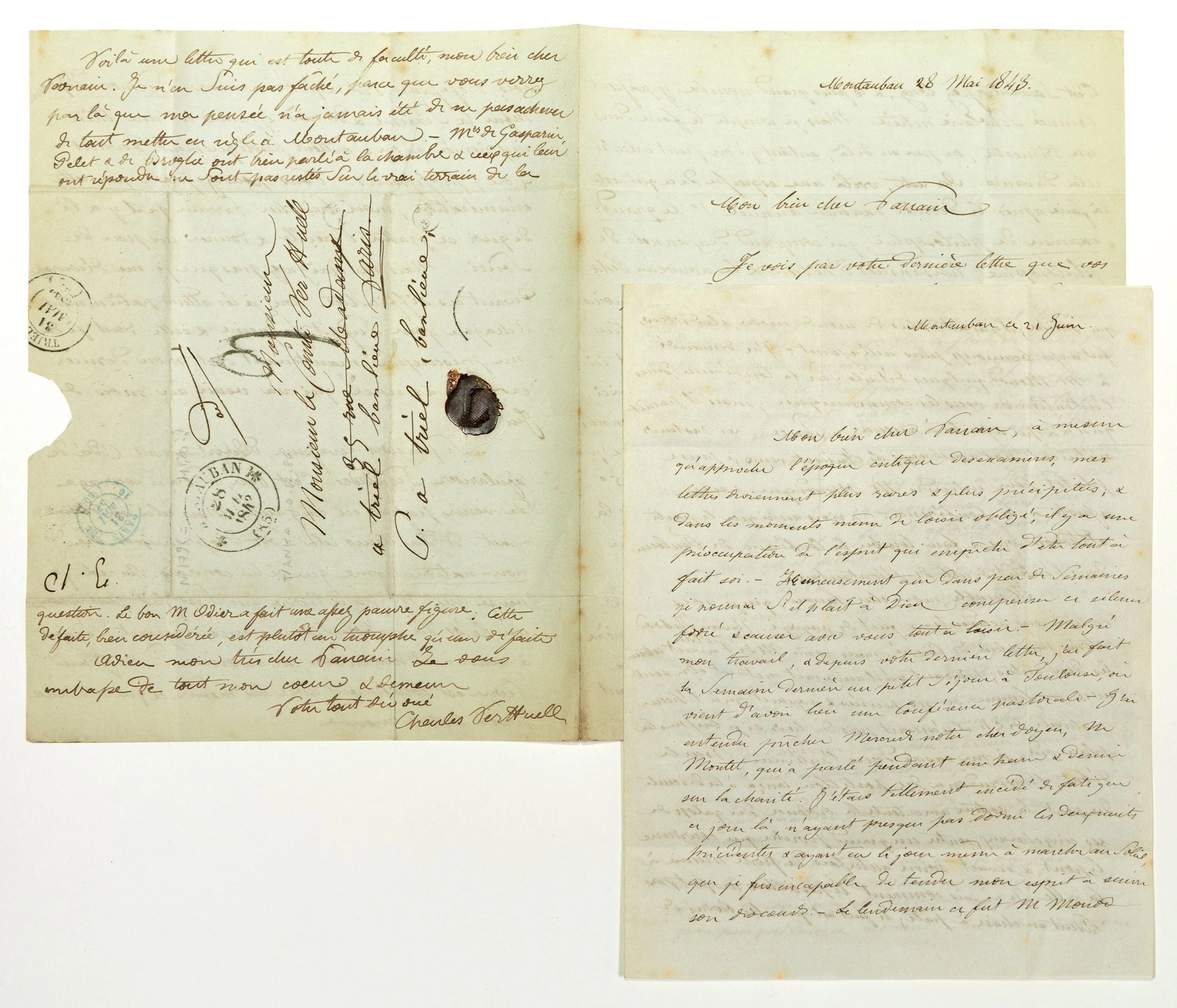 YVELINES. Count de VER-HUELL. Two signed letters addressed t - Lot 523