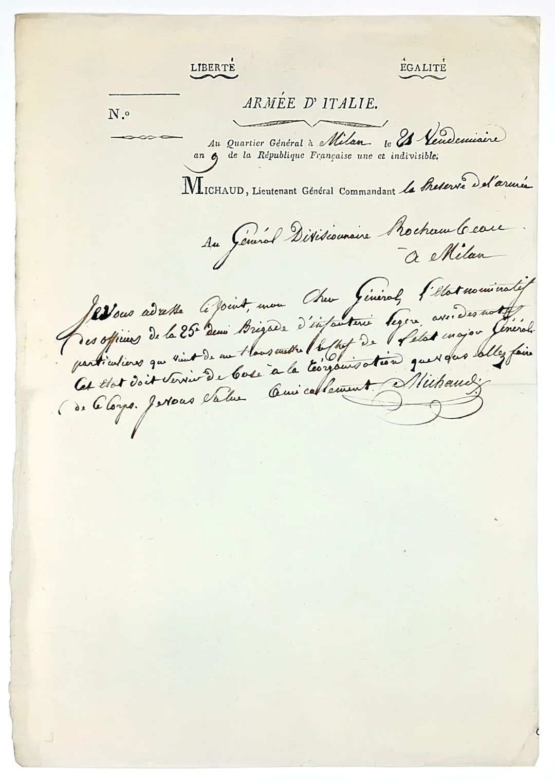 General Baron MICHAUD Claude-Ignace-François (La Chaux-Neuve - Lot 305