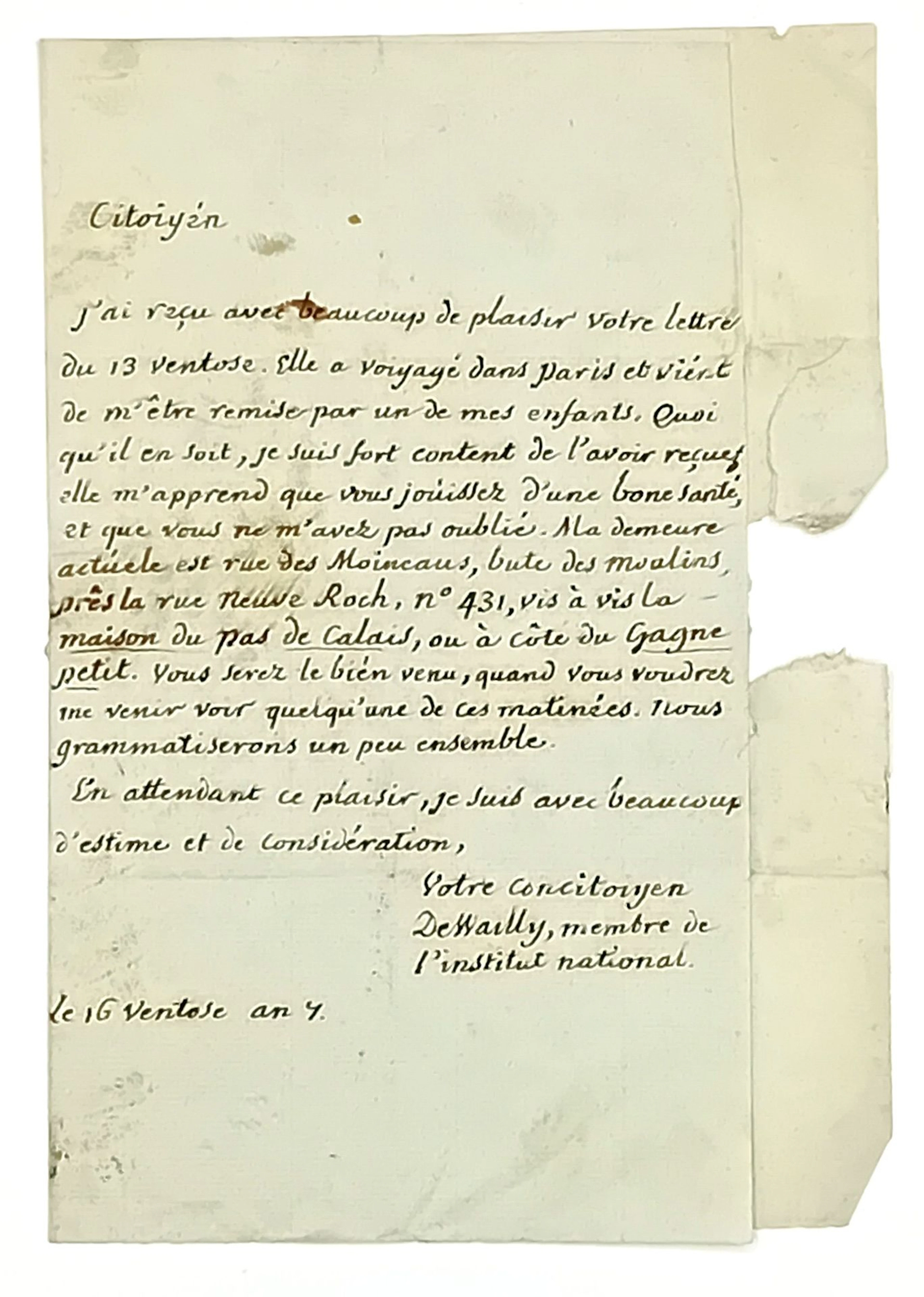 WAILLY (Noël François de) Grammarian and lexicographer; memb - Lot 280