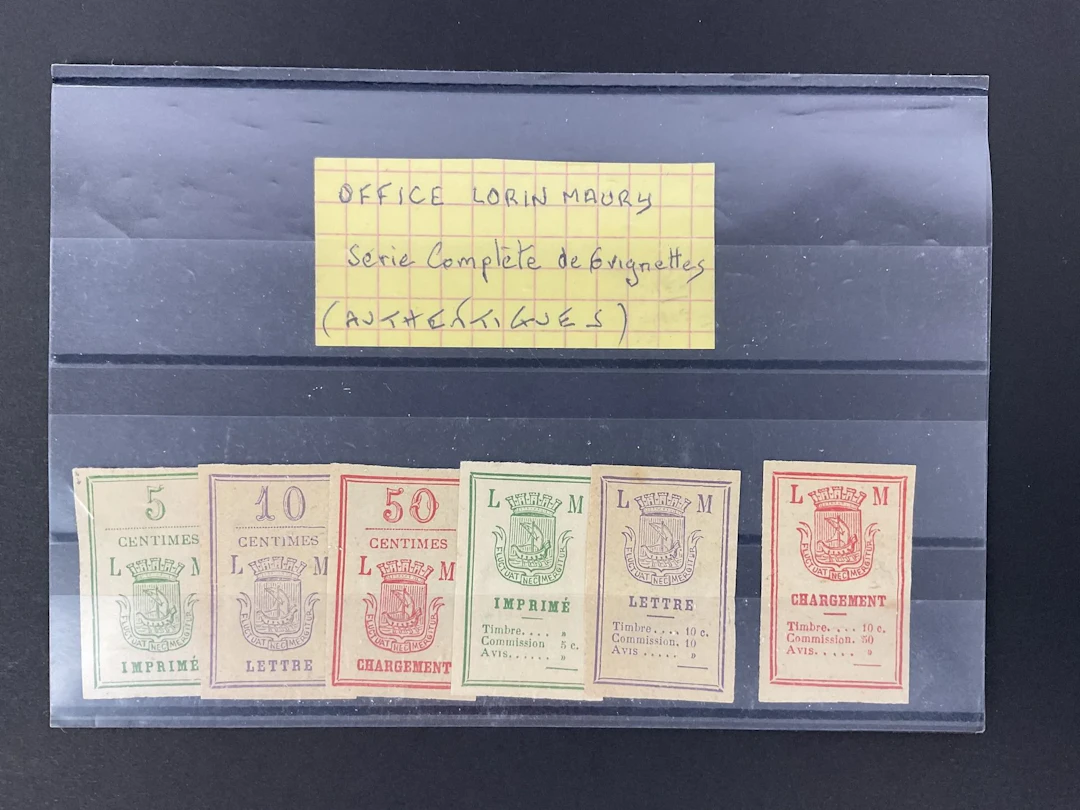 1870 War: 6 Authentic Lorin Maury Office Postage Stamps. Com - Lot 93
