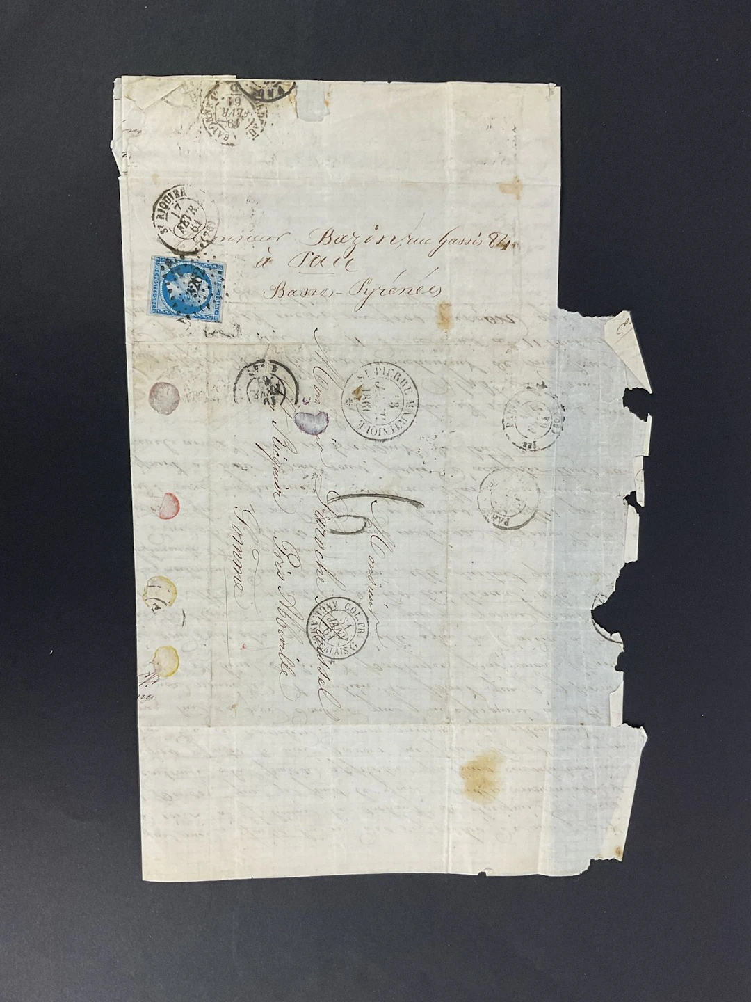 French Empire: 20c. Blue postmark from the PC 3262 office on - Lot 86