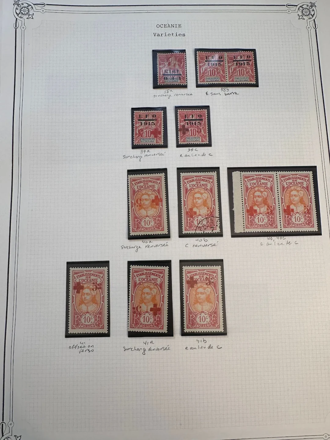 French Colonies - Oceania: Set of Oceania stamps including c - Lot 32
