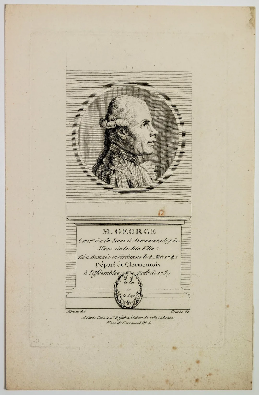 MEUSE. Robert François GEORGE, Mayor of VARENNES EN ARGONNE - Lot 158