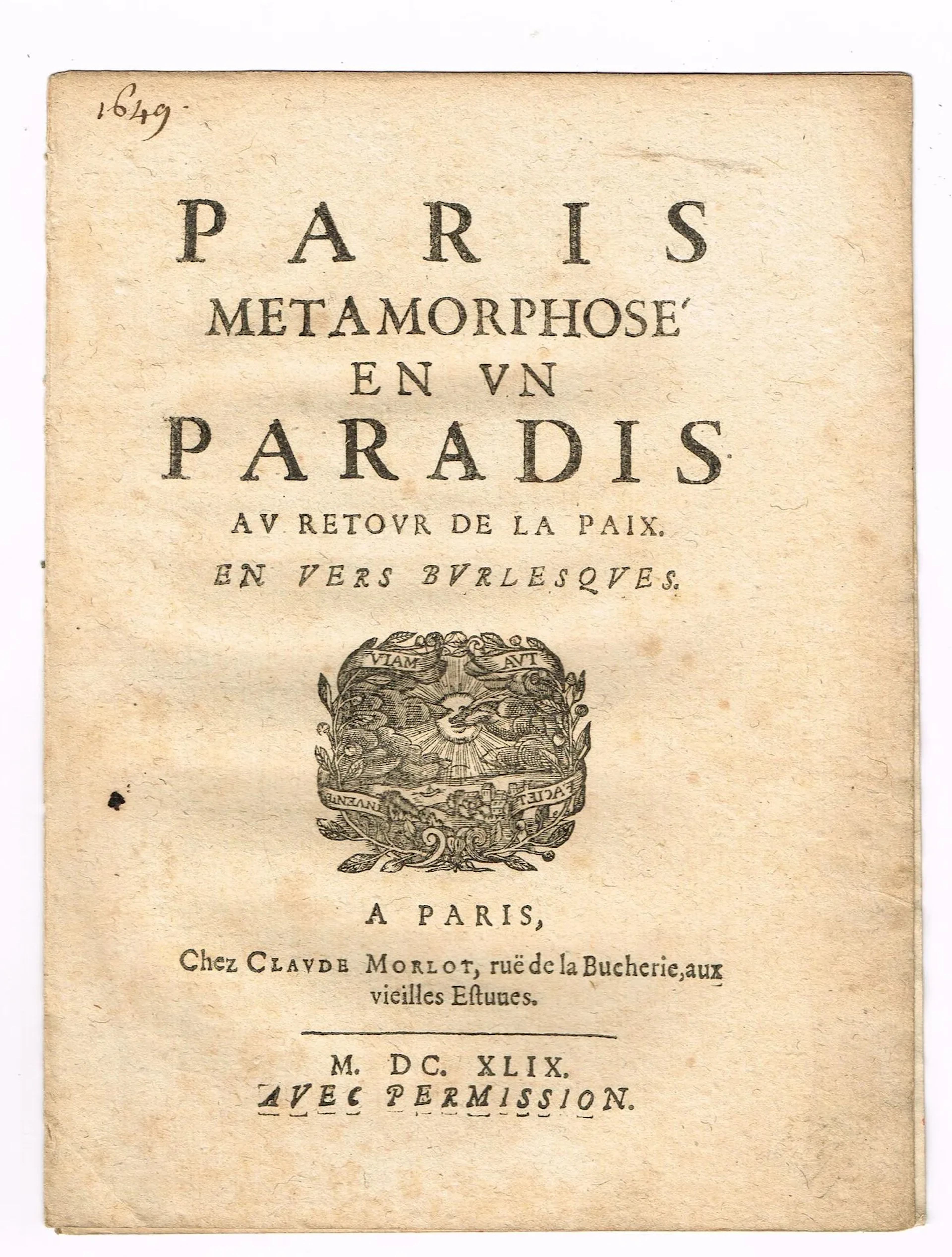MAZARINADE – A satirical verse piece published during the Fr - Lot 329