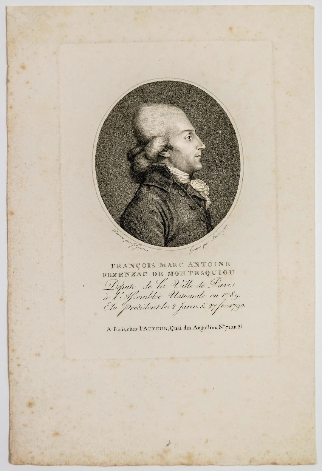 François Xavier Marc Antoine FEZENSAC DE MONTESQUIOU, Député - Lot 155