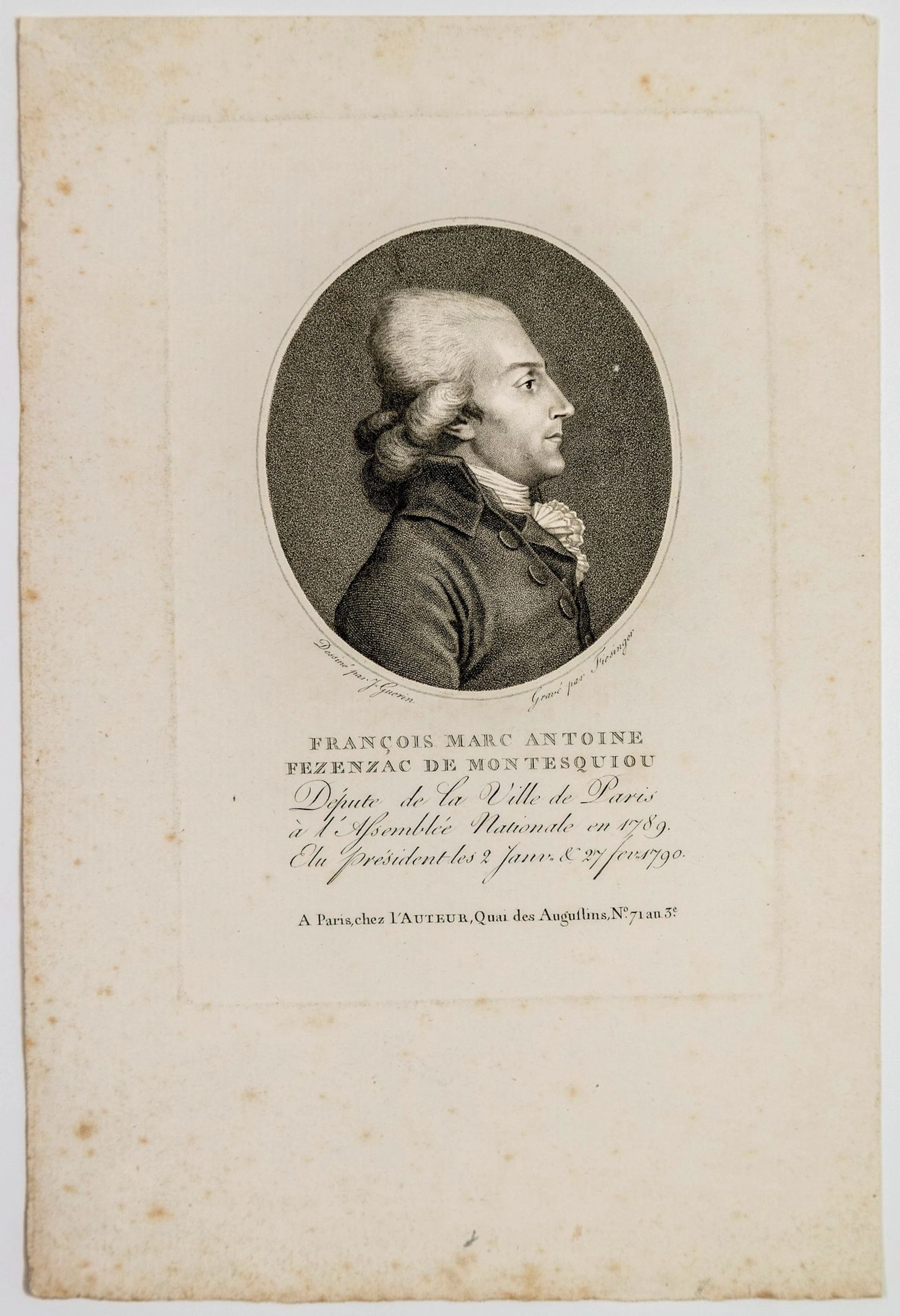 François Xavier Marc Antoine FEZENSAC DE MONTESQUIOU, Député - Lot 155