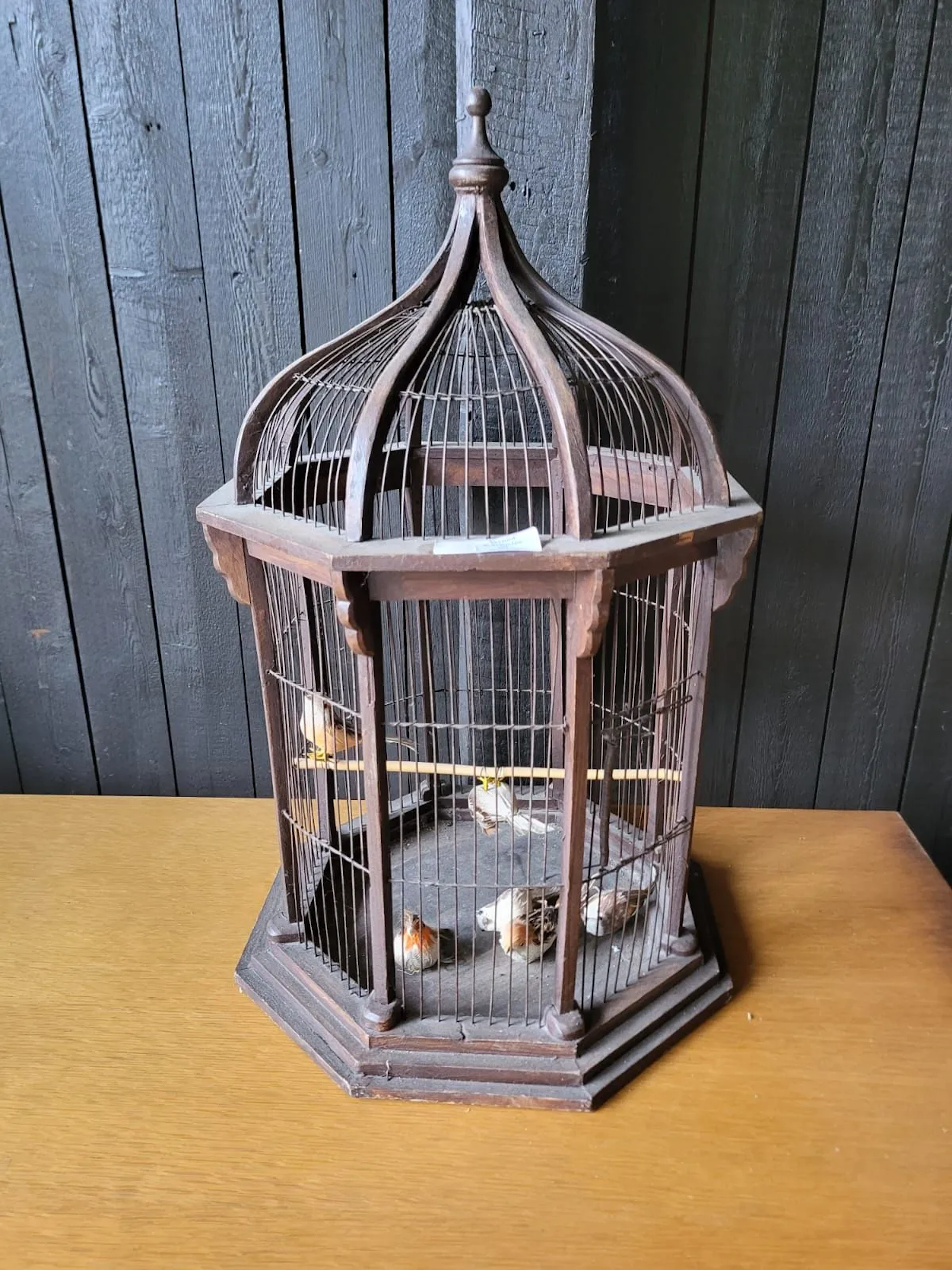 Wood and metal birdcage - Lot 594