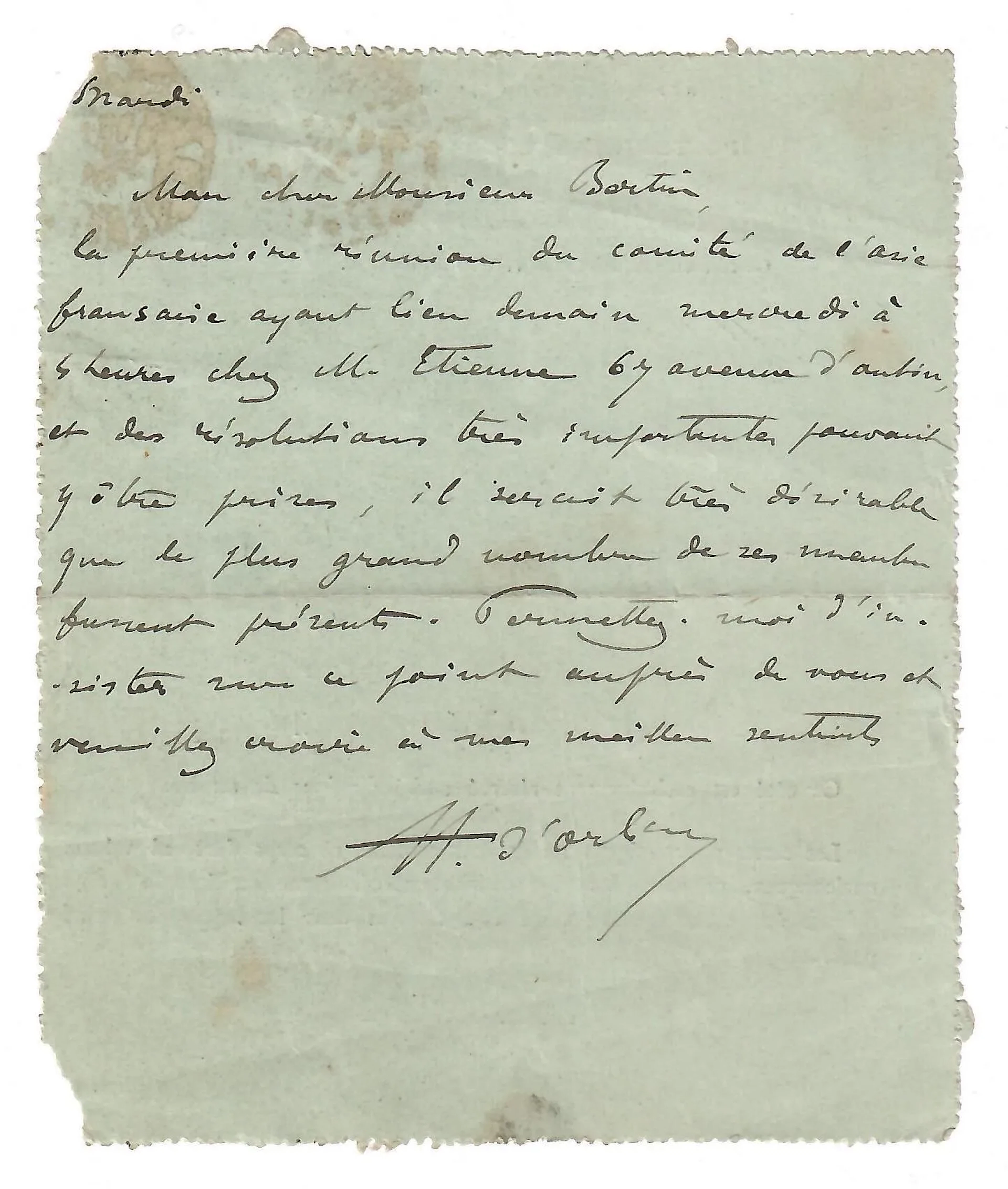 Henri d’ORLÉANS (Ham 1867 – Saigon (Cochinchina) Sept. 9, 19 - Lot 638