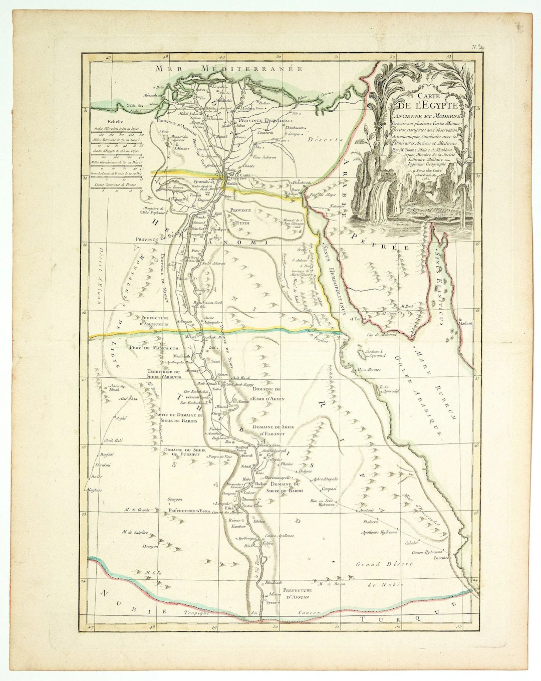 1762 Map of EGYPT: "Carte de l'Égypte ancienne et moderne dr - Lot 91