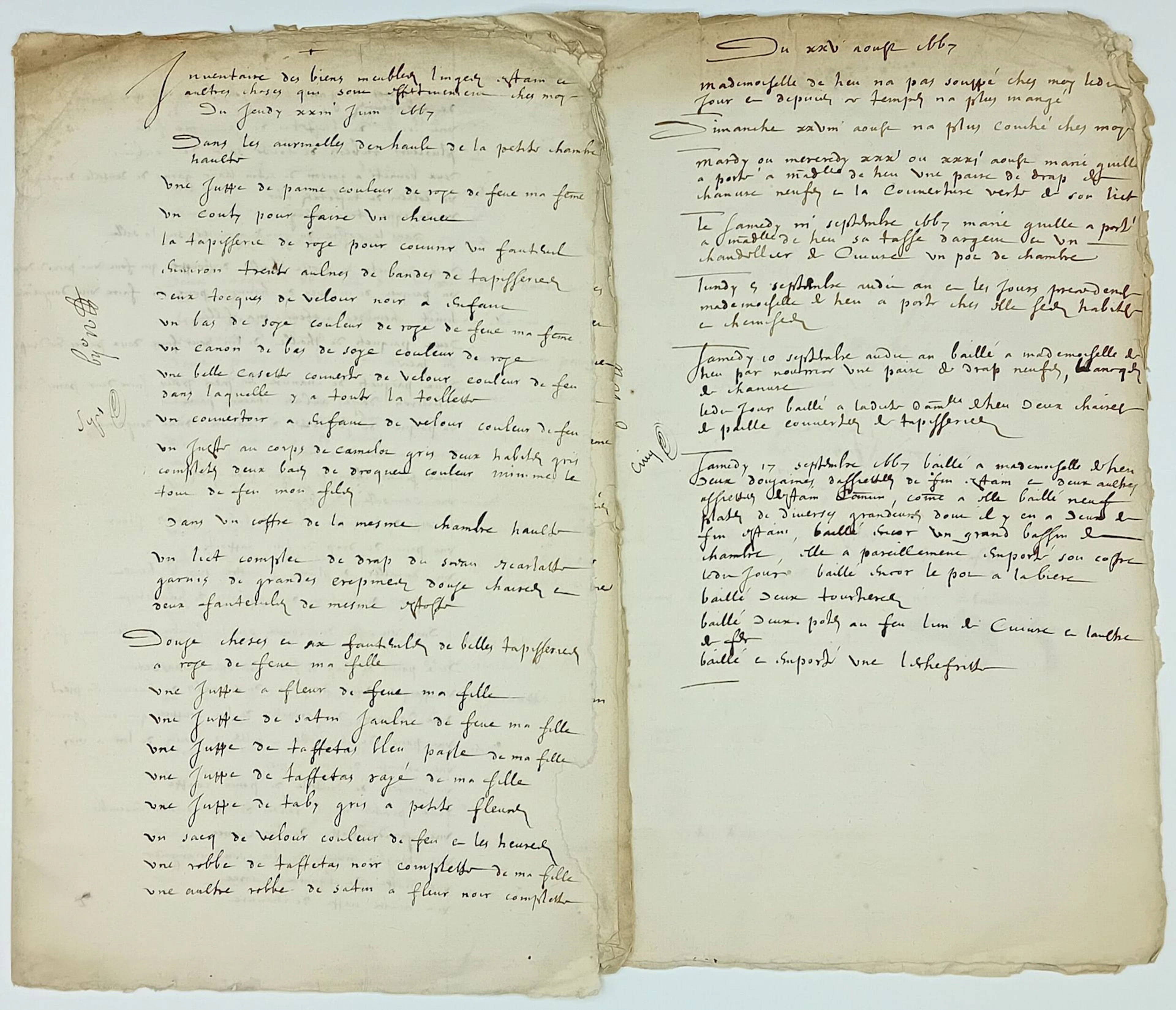 MEMOIRS AND INVENTORY from 1658 to 1667, during the reign of - Lot 25