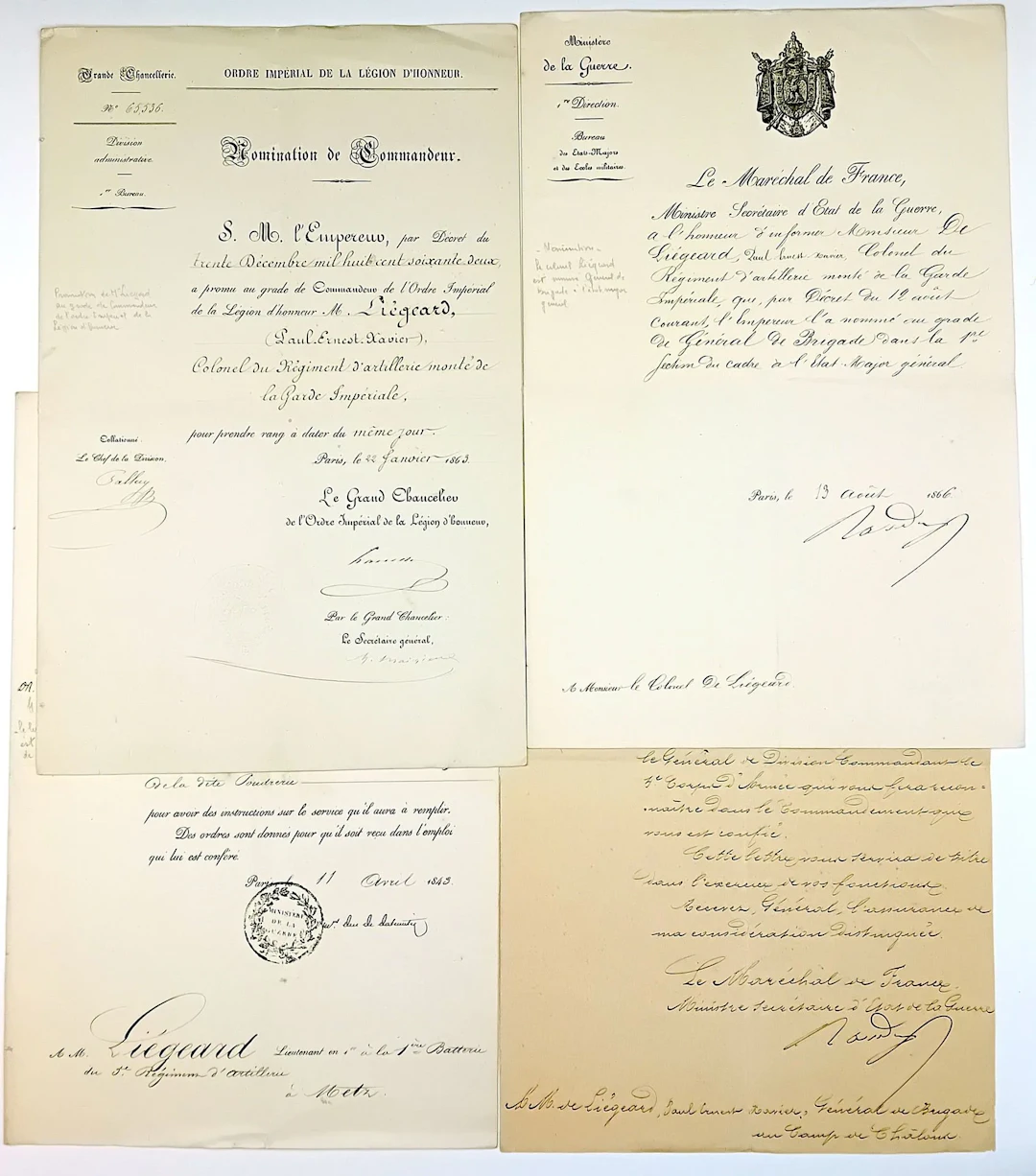 General LIÉGARD (Paul Ernest Xavier, Baron de LIÉGARD) Paris - Lot 604