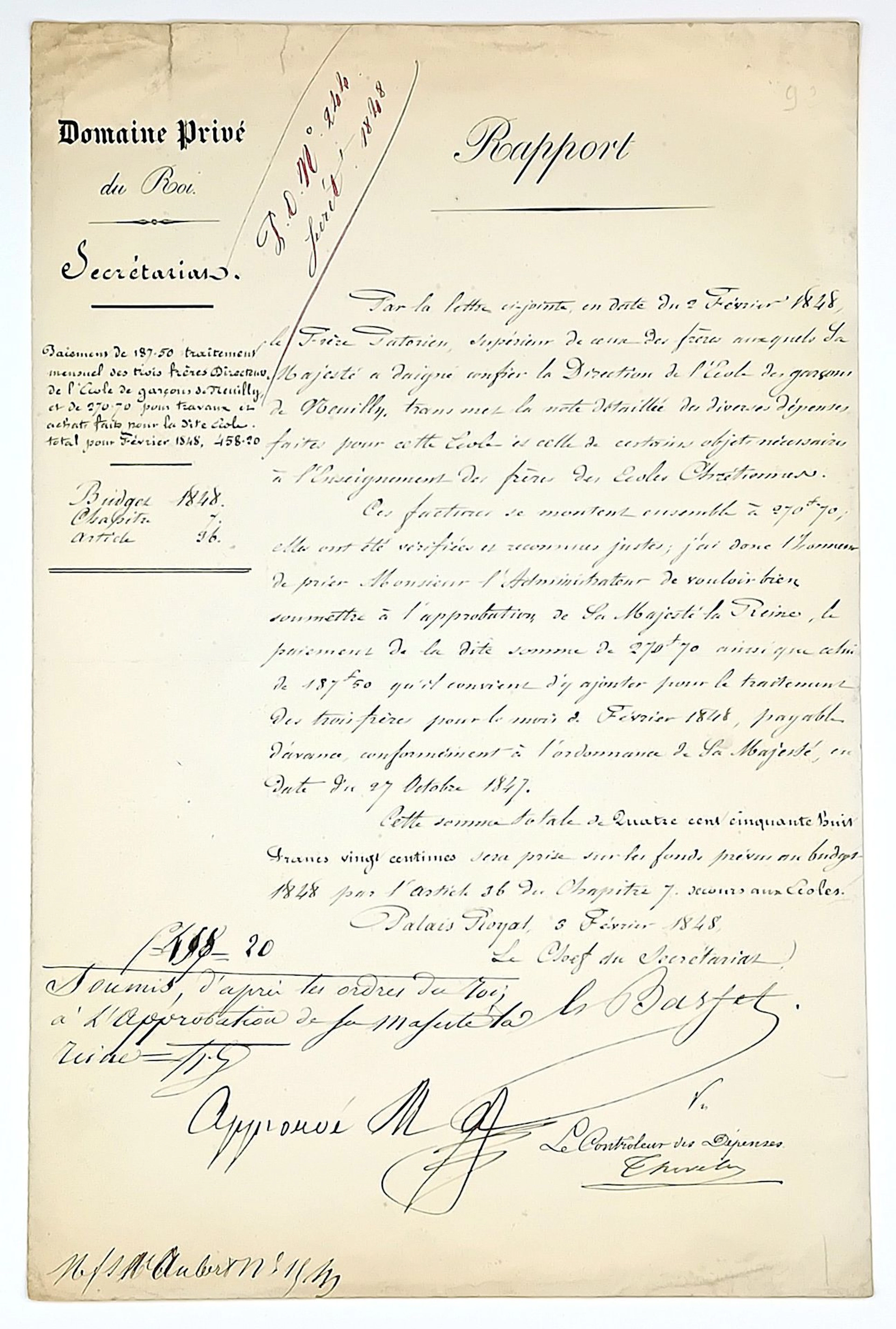 MARIE AMÉLIE de BOURBON, Reine des Français, Femme de LOUIS - Lot 542