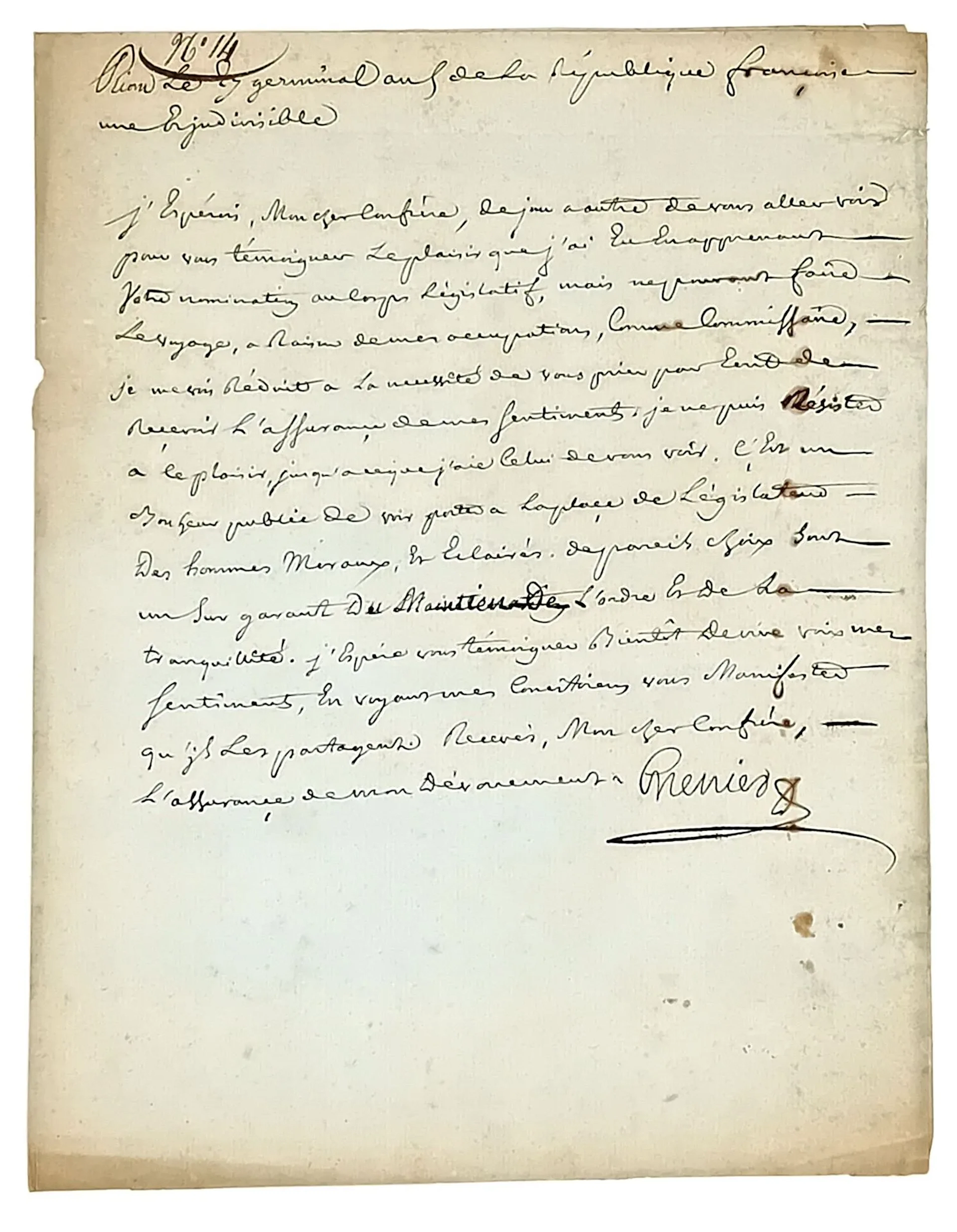 Jean-Baptiste GRENIER (Brioude/ Haute Loire 1753 - Riom 1838 - Lot 274