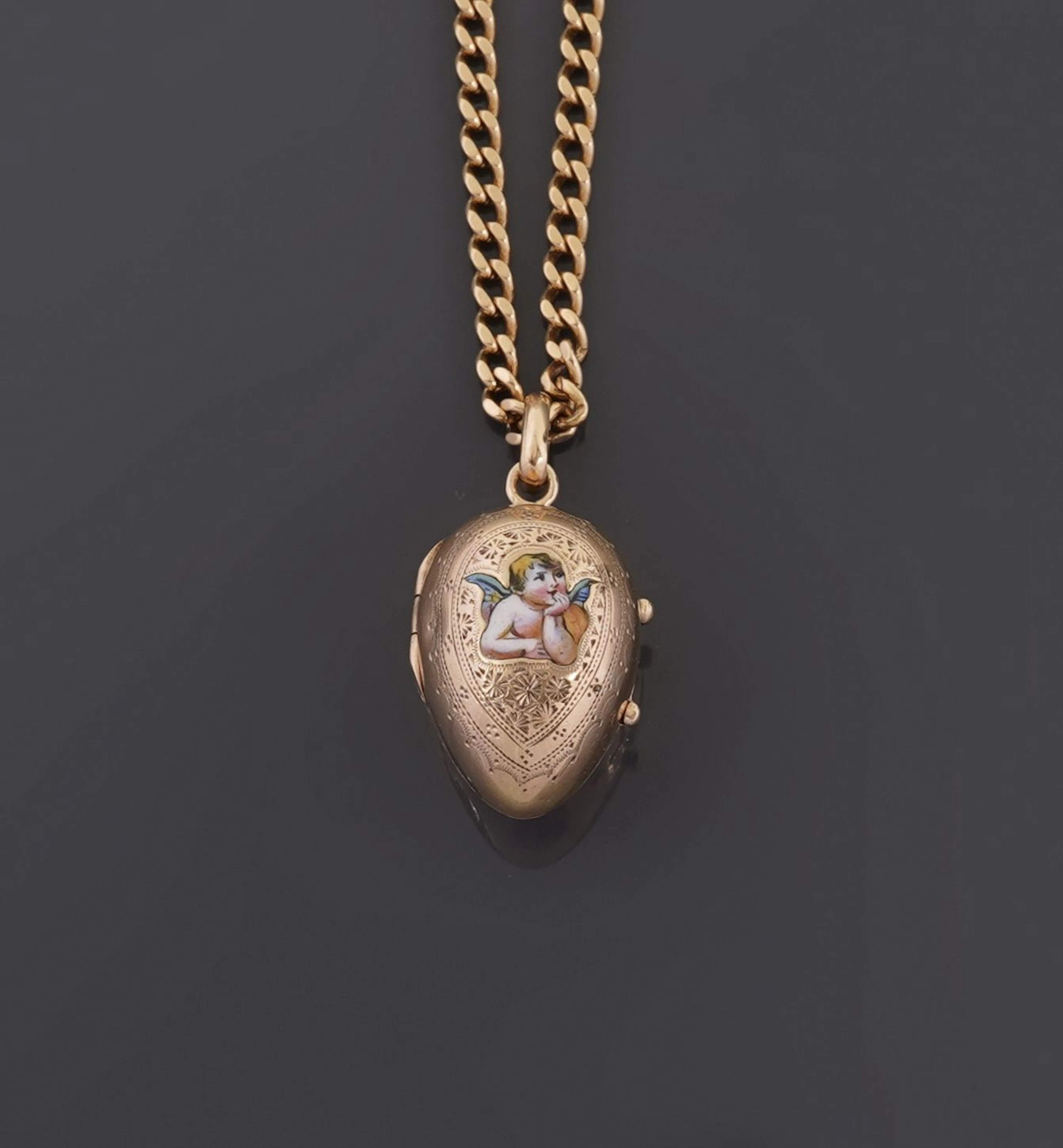 An 18k yellow gold (750) chain necklace with a curb link des - Lot 120