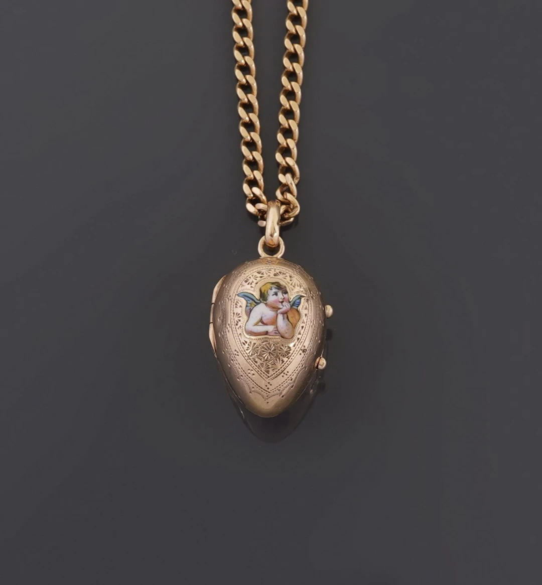 An 18k yellow gold (750) chain necklace with a curb link des - Lot 120