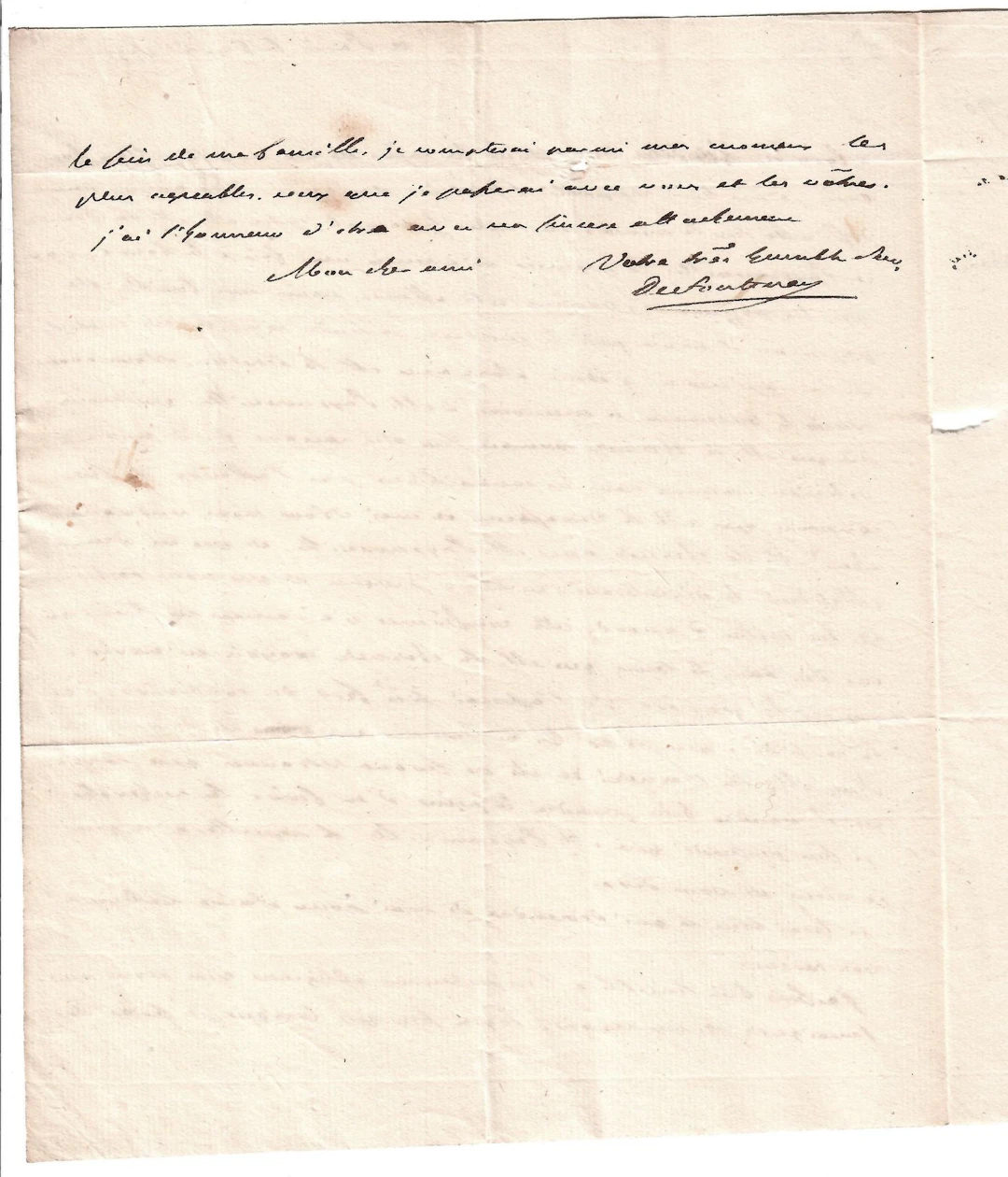 SEINE-MARITIME. Autograph letter signed Pierre-Nicolas de FO - Lot 654