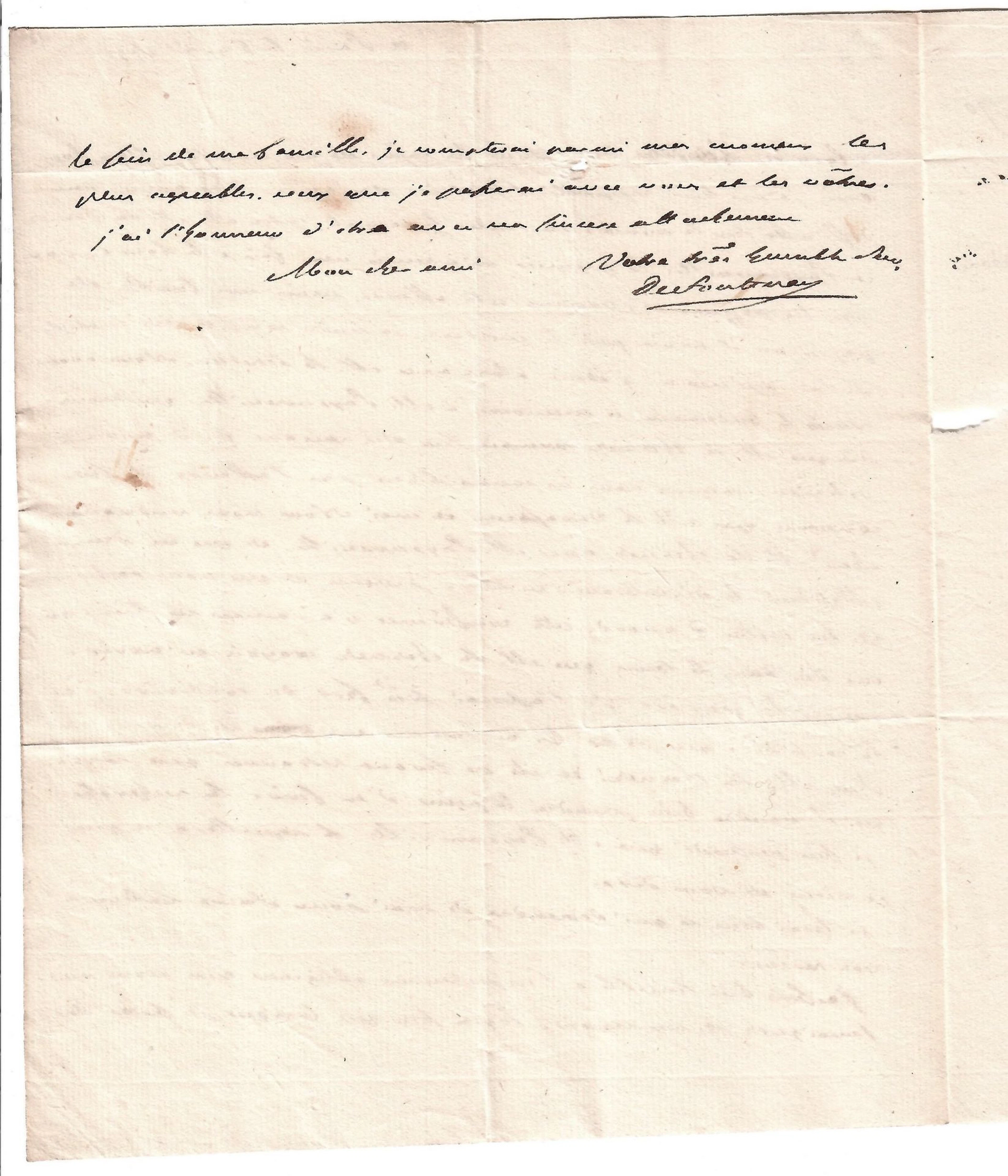 SEINE-MARITIME. Autograph letter signed Pierre-Nicolas de FO - Lot 654