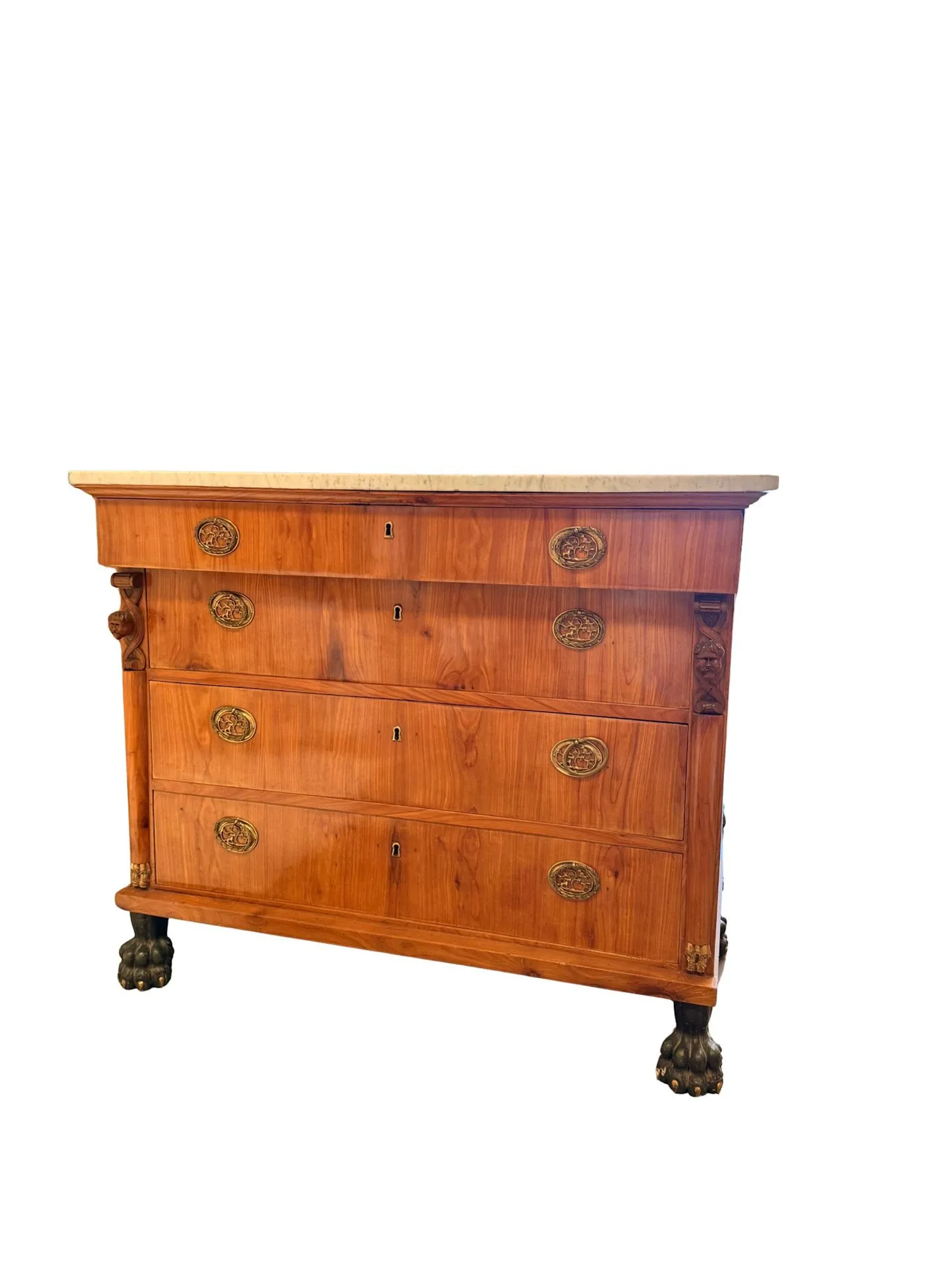 Pair of tall veneered wood chests with four rows of drawers; - Lot 122