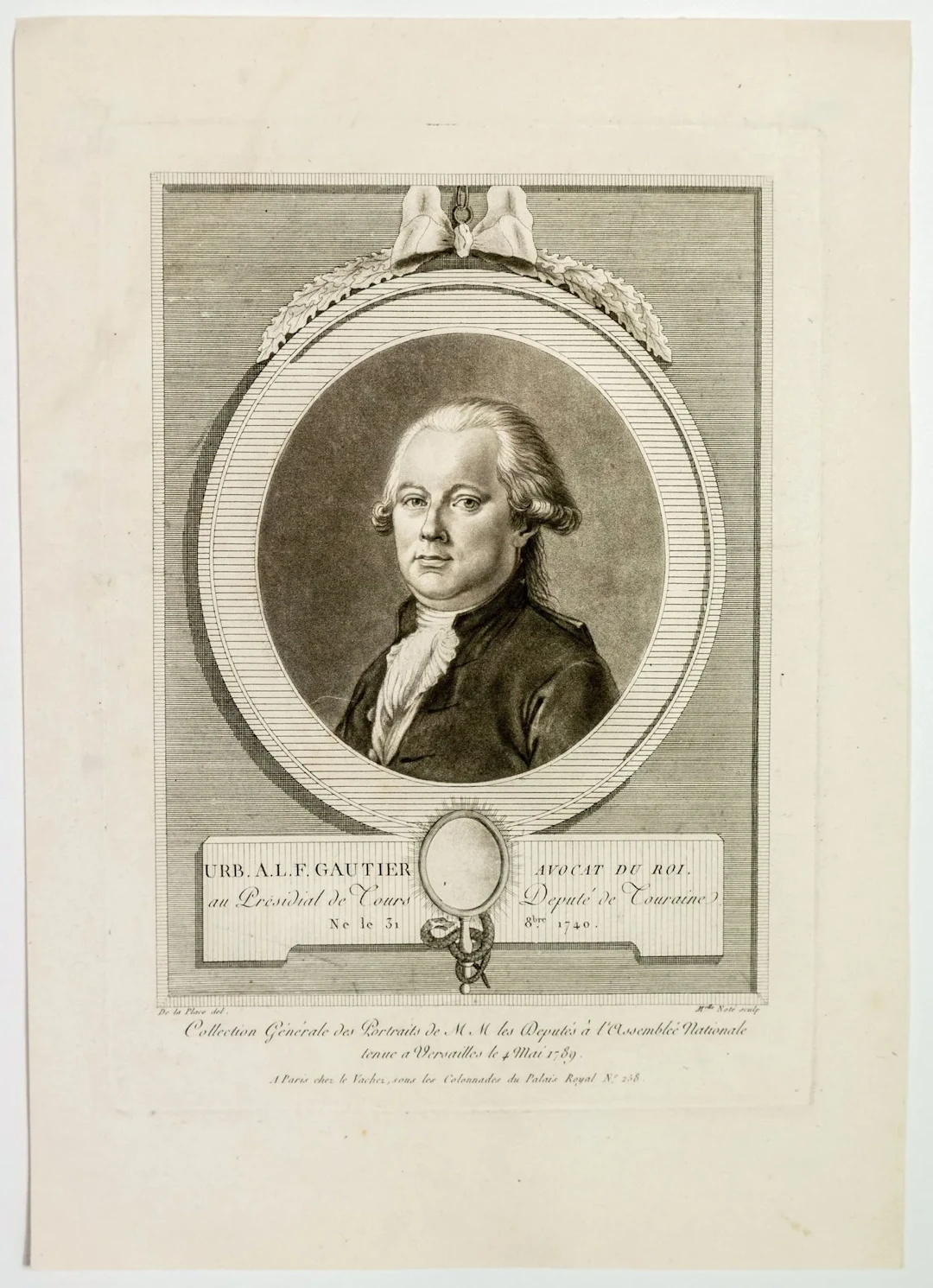 INDRE-ET-LOIRE. Urbain Adam Louis François GAUTIER, King's A - Lot 157